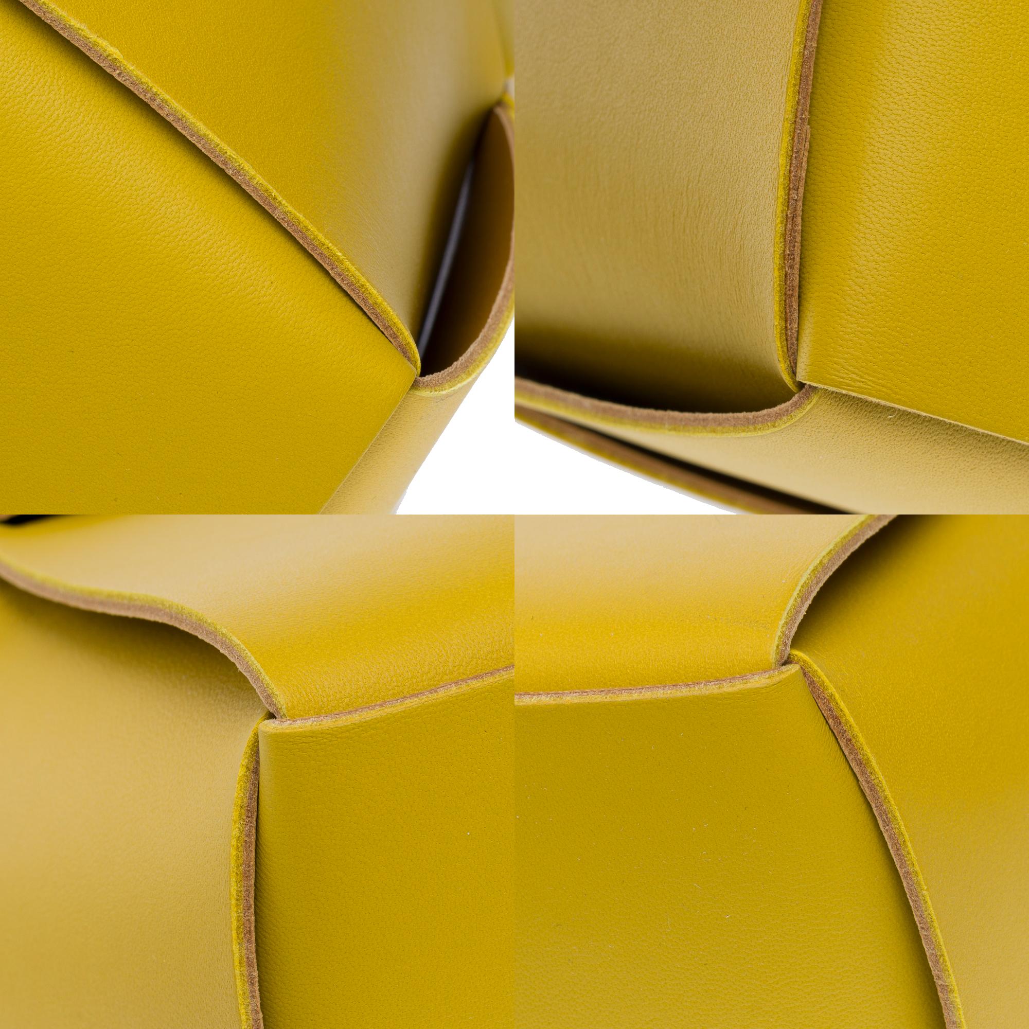 Nuovo Bottega Veneta Arco Tote bag & Pouch in pelle di agnello gialla , GHW 7