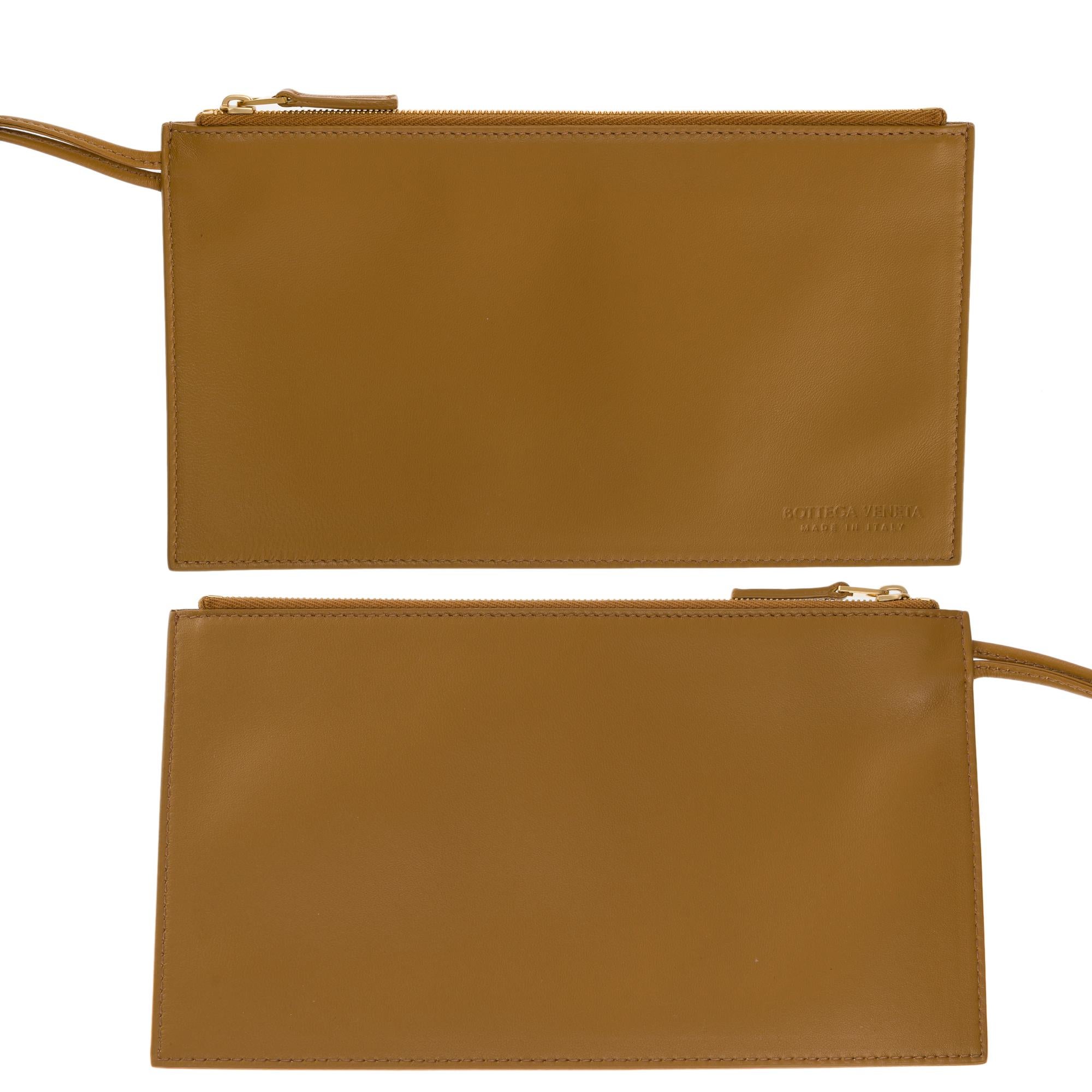 Nuovo Bottega Veneta Arco Tote bag & Pouch in pelle di agnello gialla , GHW 8