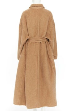 new BOTTEGA VENETA AW18 runway khaki oversized camel mohair coat satin IT38 XS