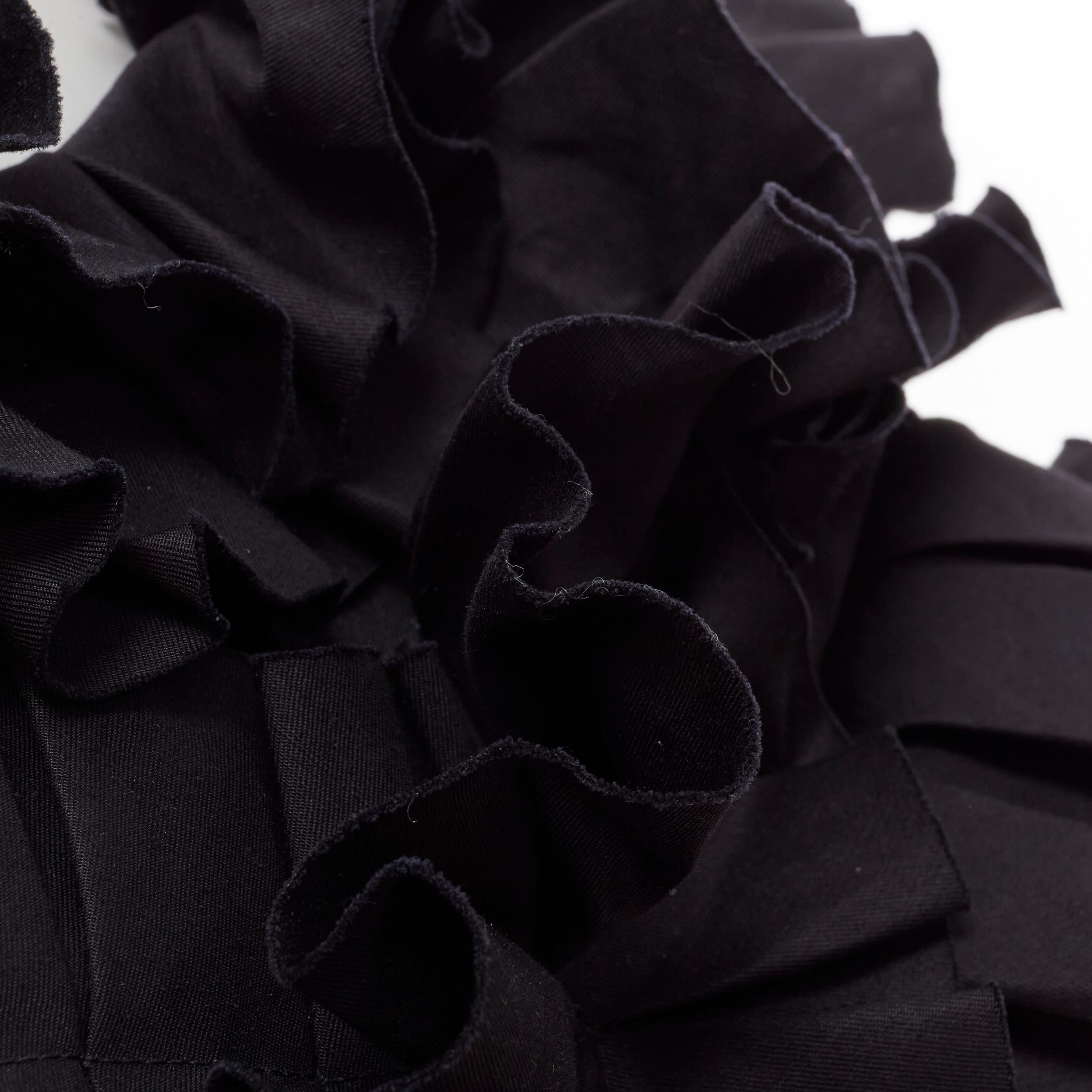 Women's new BOTTEGA VENETA black pleated ruffle one shoulder corset bustier top IT38 XS