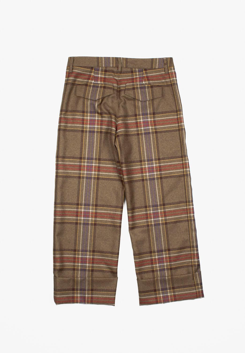 Marrone Nuovo Bottega Veneta casual a quadri, pantaloni a gamba larga da uomo Taglia ITA46/S, S1143 in vendita
