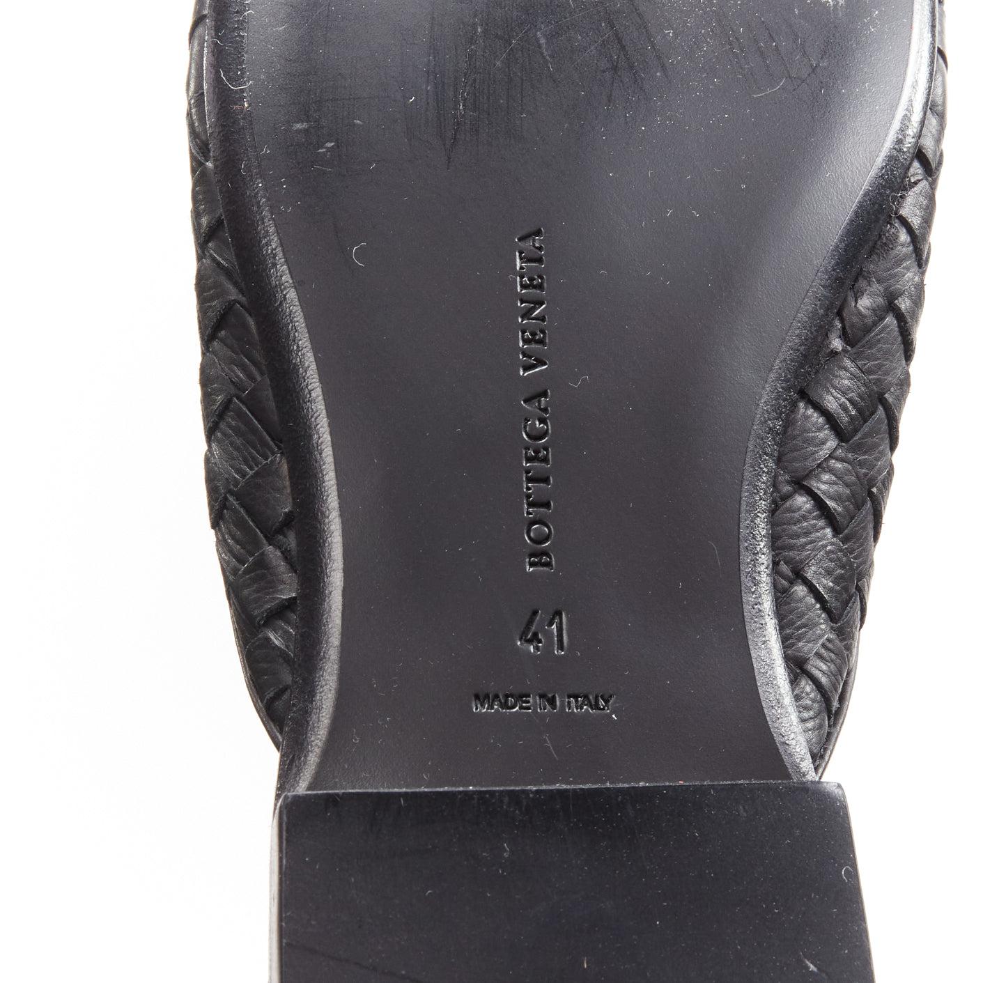 new BOTTEGA VENETA Fiandra black intrecciato woven leather open-back mule 4