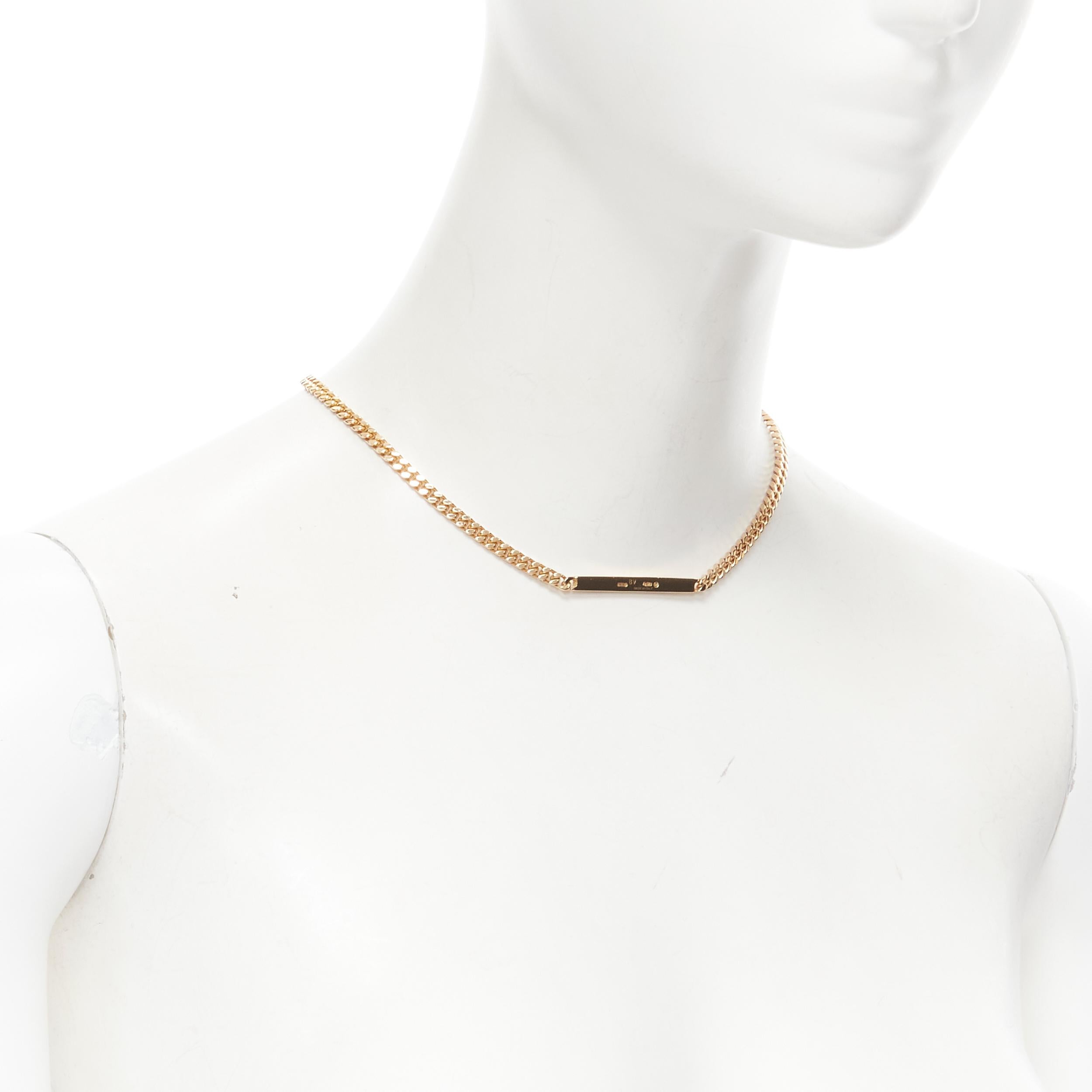 BOTTEGA VENETA Goldfarbene BV ID Halskette mit Kette im Zustand „Gut“ im Angebot in Hong Kong, NT