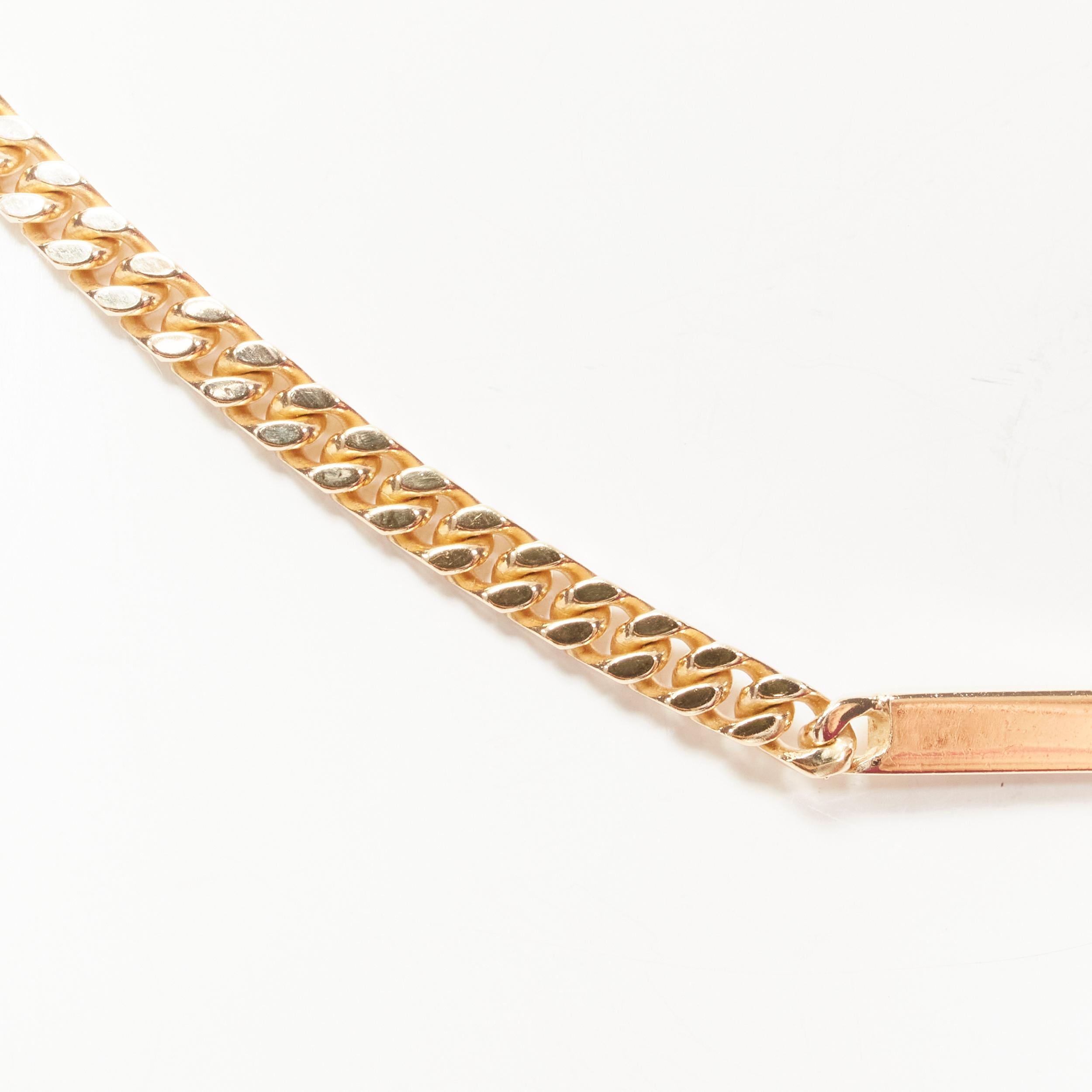 new BOTTEGA VENETA gold tone BV ID choker chain necklace In Good Condition For Sale In Hong Kong, NT
