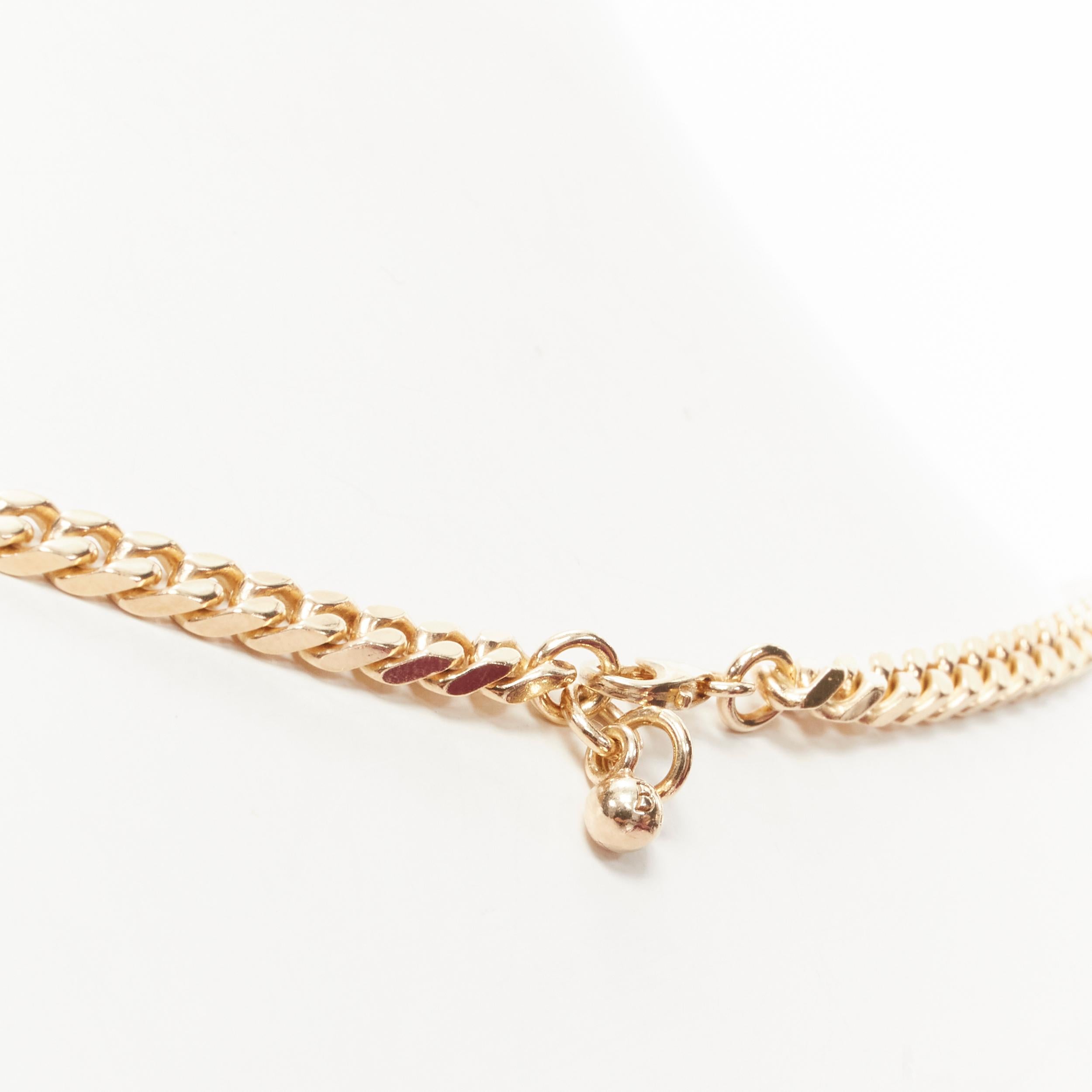 Women's new BOTTEGA VENETA gold tone BV ID choker chain necklace For Sale