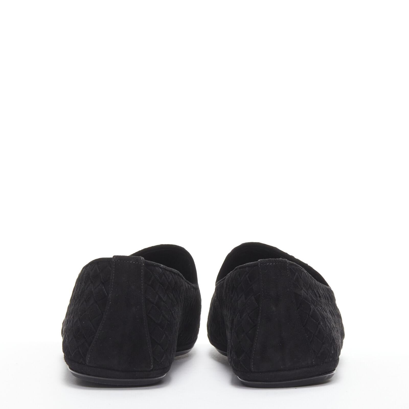 Men's new BOTTEGA VENETA Intrecciato kid suede black woven dress loafer shoes EU43 For Sale