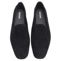 new BOTTEGA VENETA Intrecciato Luxe suede black woven dress loafer shoes EU42.5