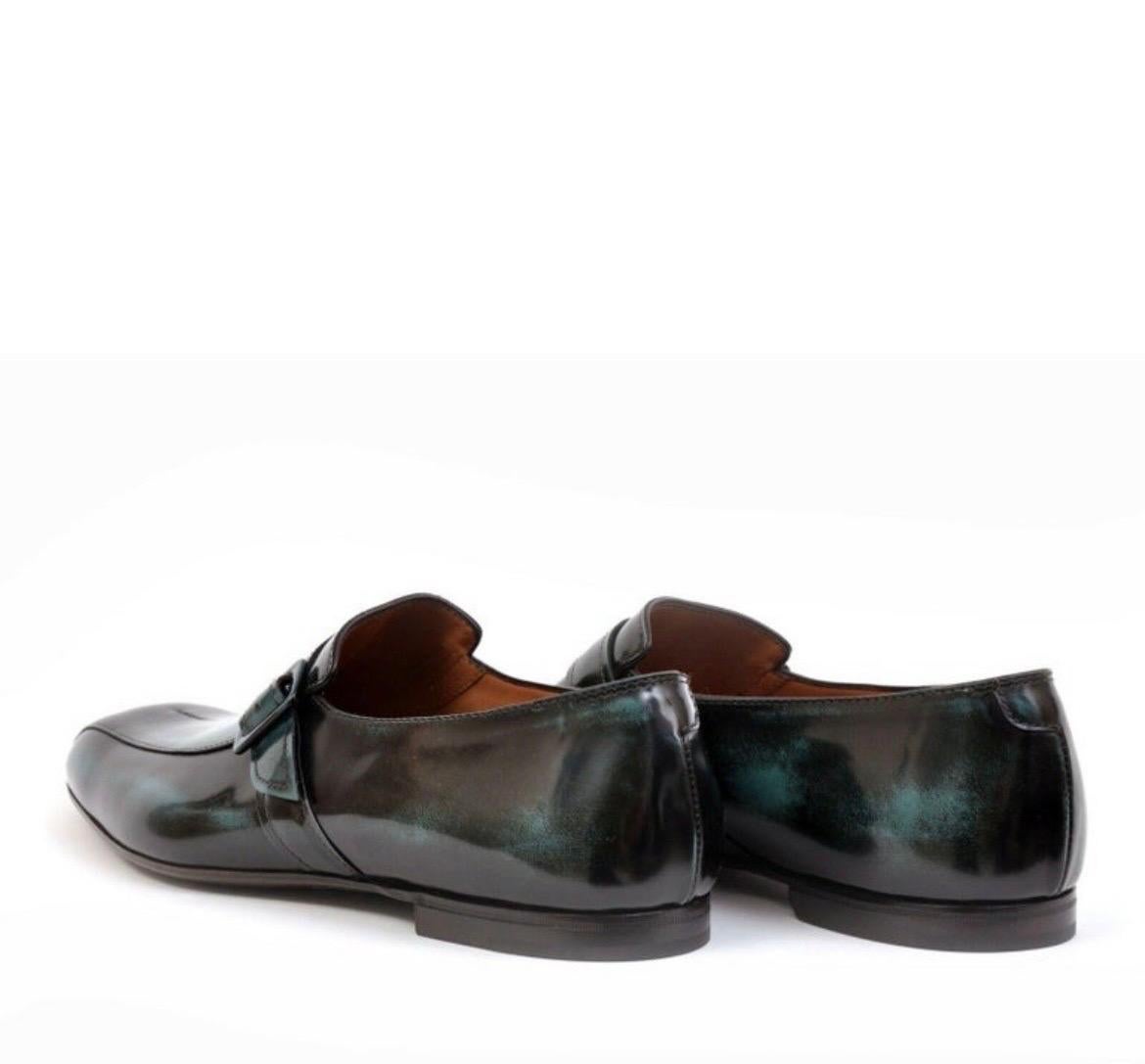 New Bottega Veneta Ivy Green Calf Leather Shoes for Men 45 - 12 1