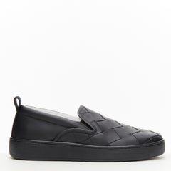 new BOTTEGA VENETA Maxi Intrecciato black woven leather slip on EU43.5 US10.5