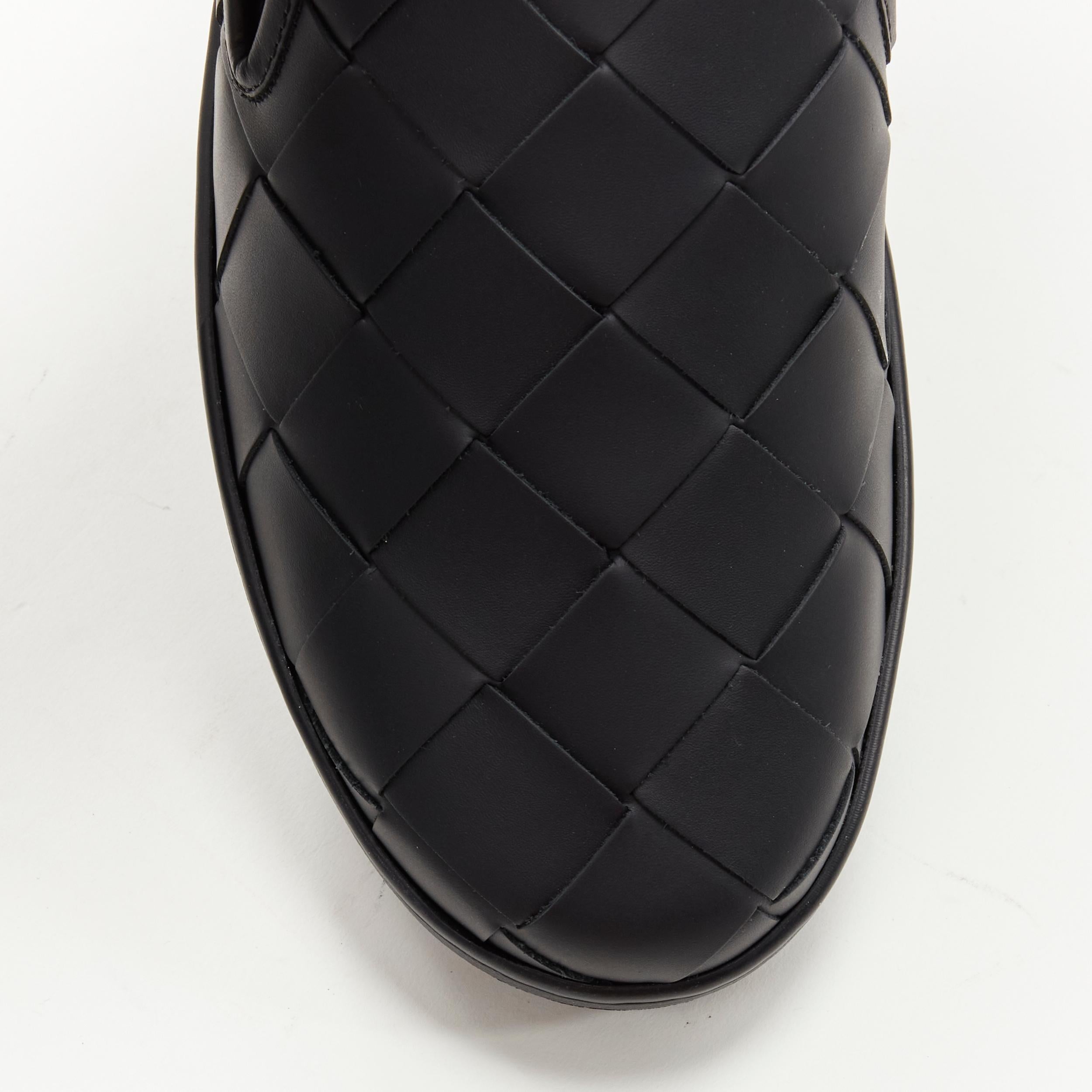 Men's new BOTTEGA VENETA Maxi Intrecciato black woven leather slip on EU43.5 US10.5
