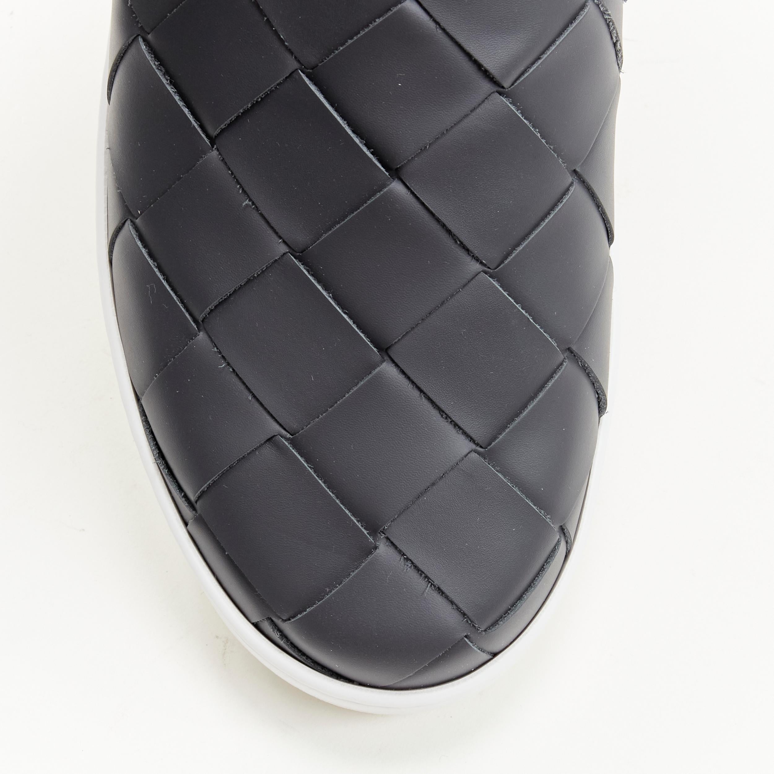 new BOTTEGA VENETA Maxi Intrecciato grey woven leather skate shoes EU45.5 1