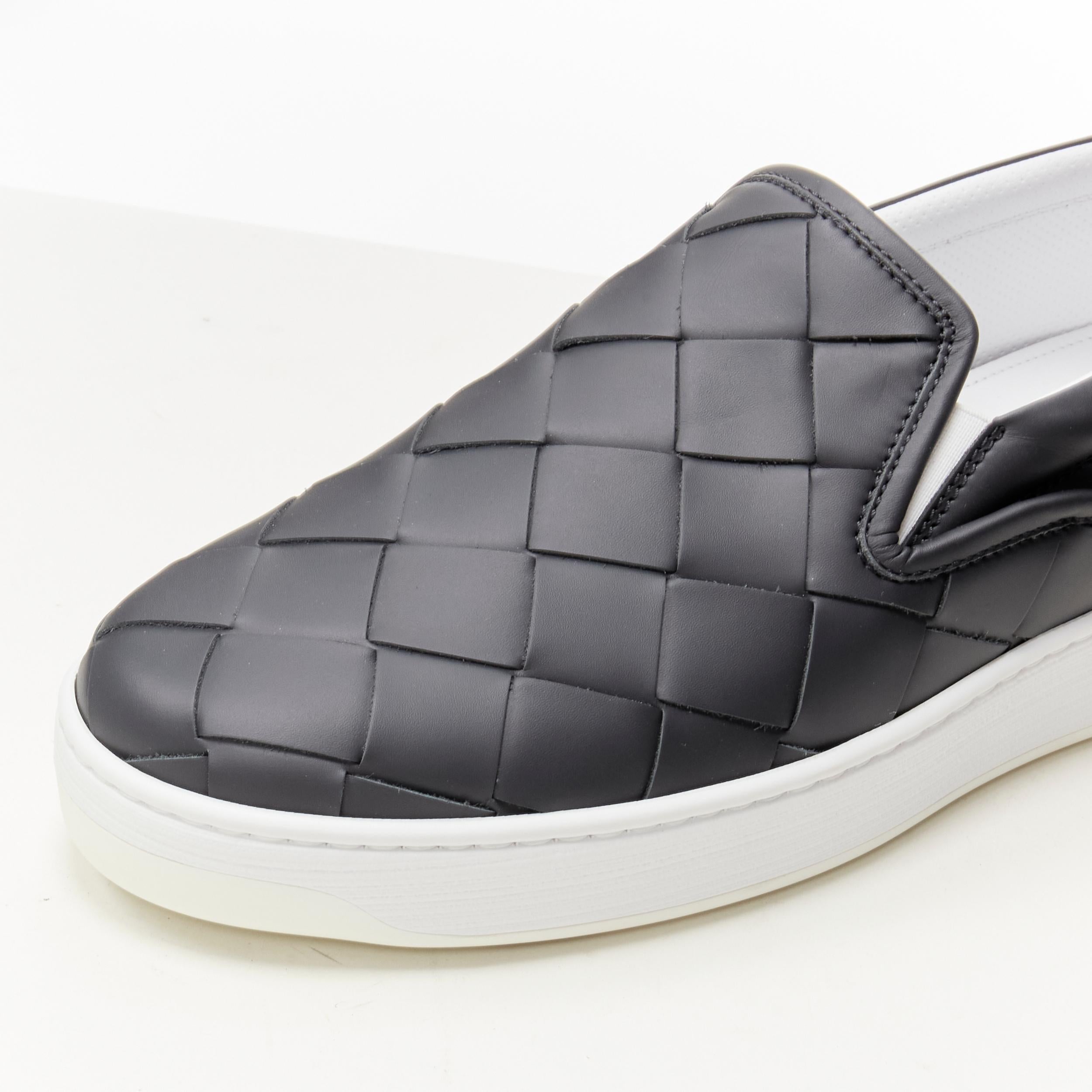 new BOTTEGA VENETA Maxi Intrecciato grey woven leather skate shoes EU45.5 2