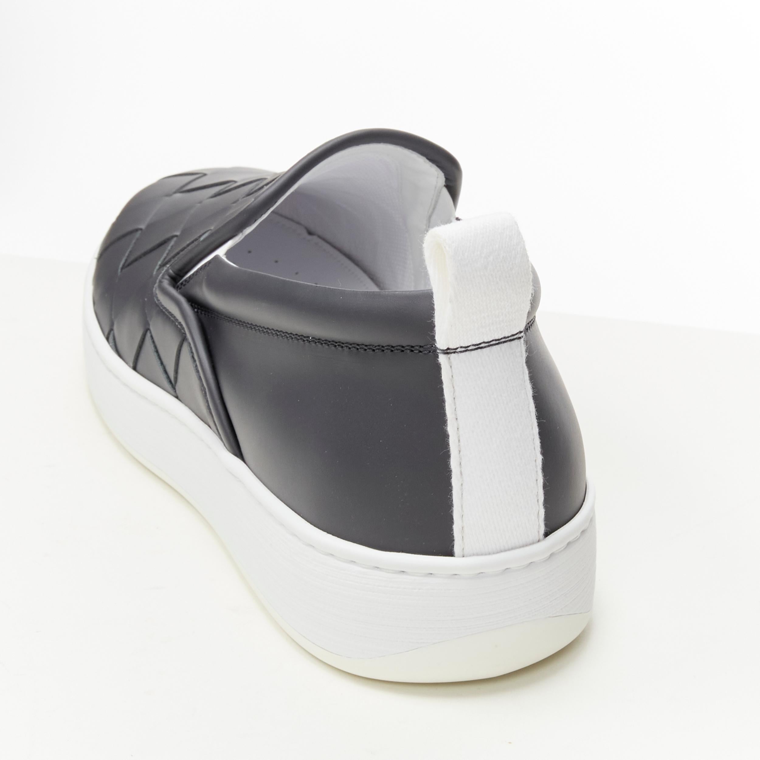 new BOTTEGA VENETA Maxi Intrecciato grey woven leather skate shoes EU45.5 3