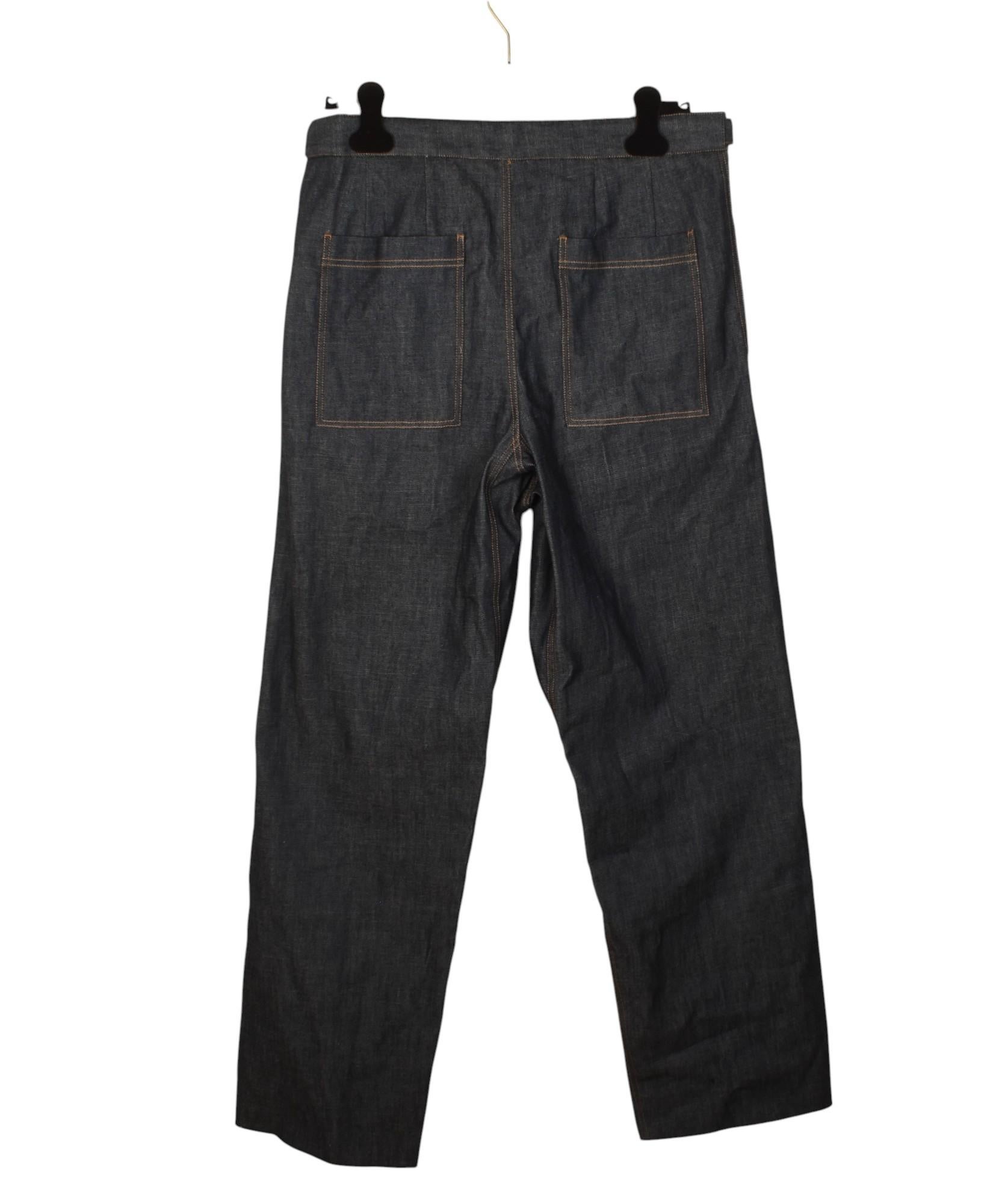 New Bottega Veneta Men Jeans Raw Wide Leg Denim Size IT46/L, S1439 For Sale