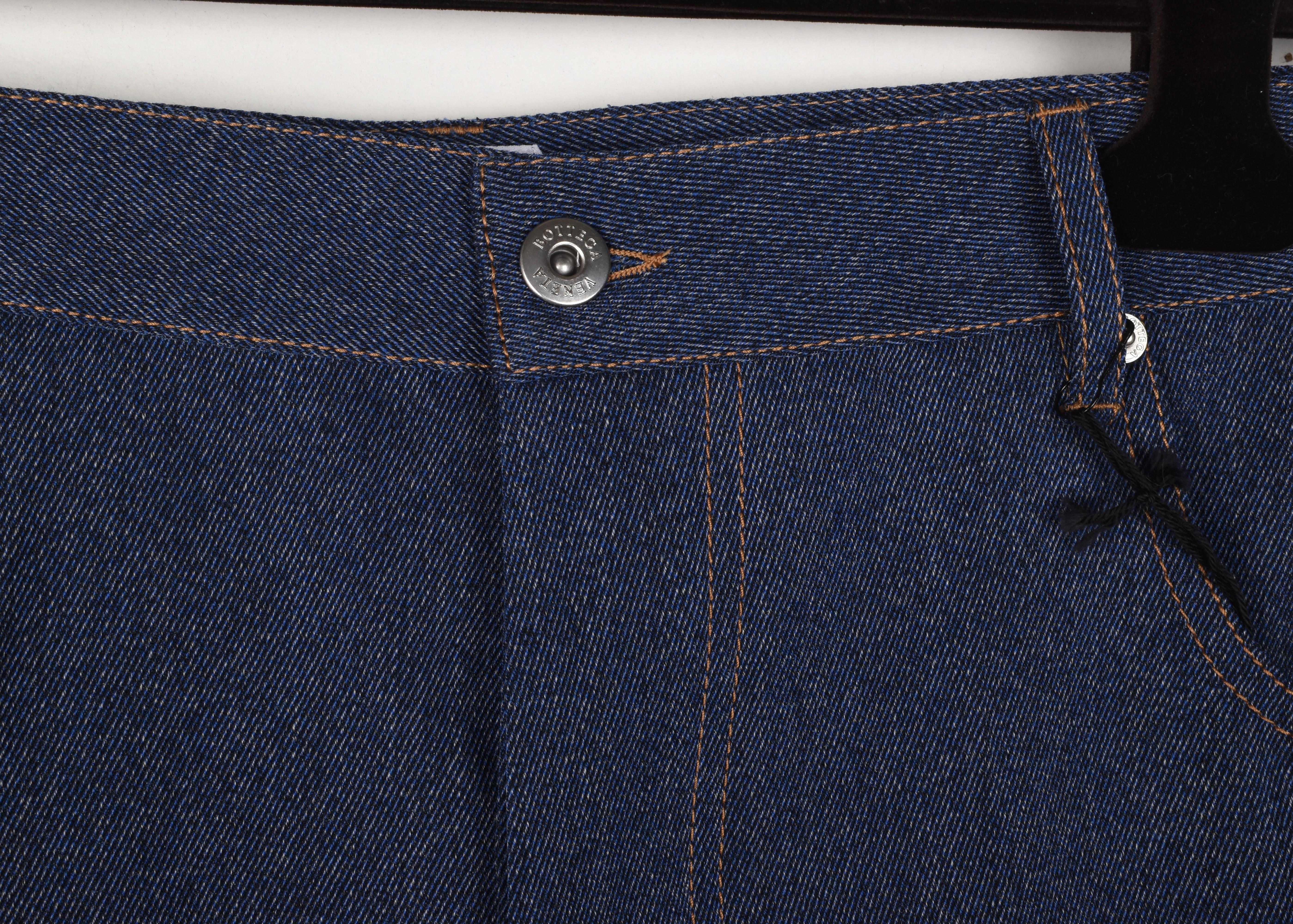 New Bottega Veneta Men Jeans Wide Leg Denim Size 52/Large, S1440 In New Condition For Sale In Kaunas, LT