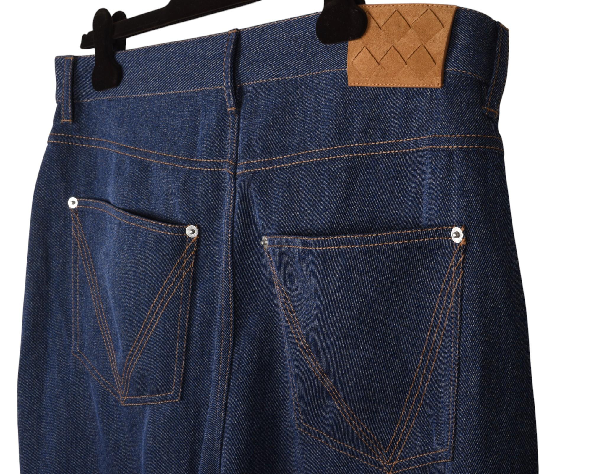 New Bottega Veneta Men Jeans Wide Leg Denim Size 52/Large, S1440 For Sale 1
