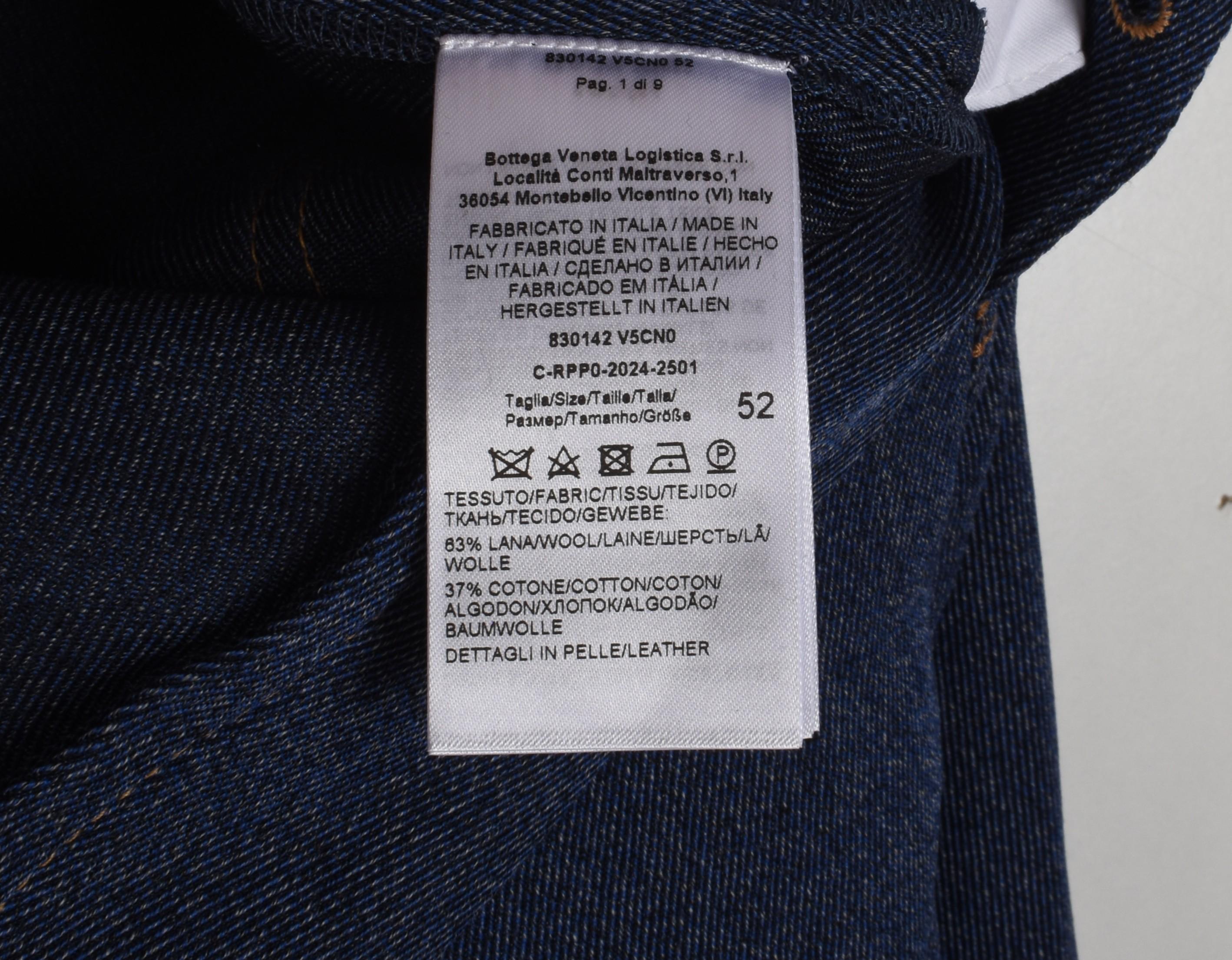 New Bottega Veneta Men Jeans Wide Leg Denim Size 52/Large, S1440 For Sale 3