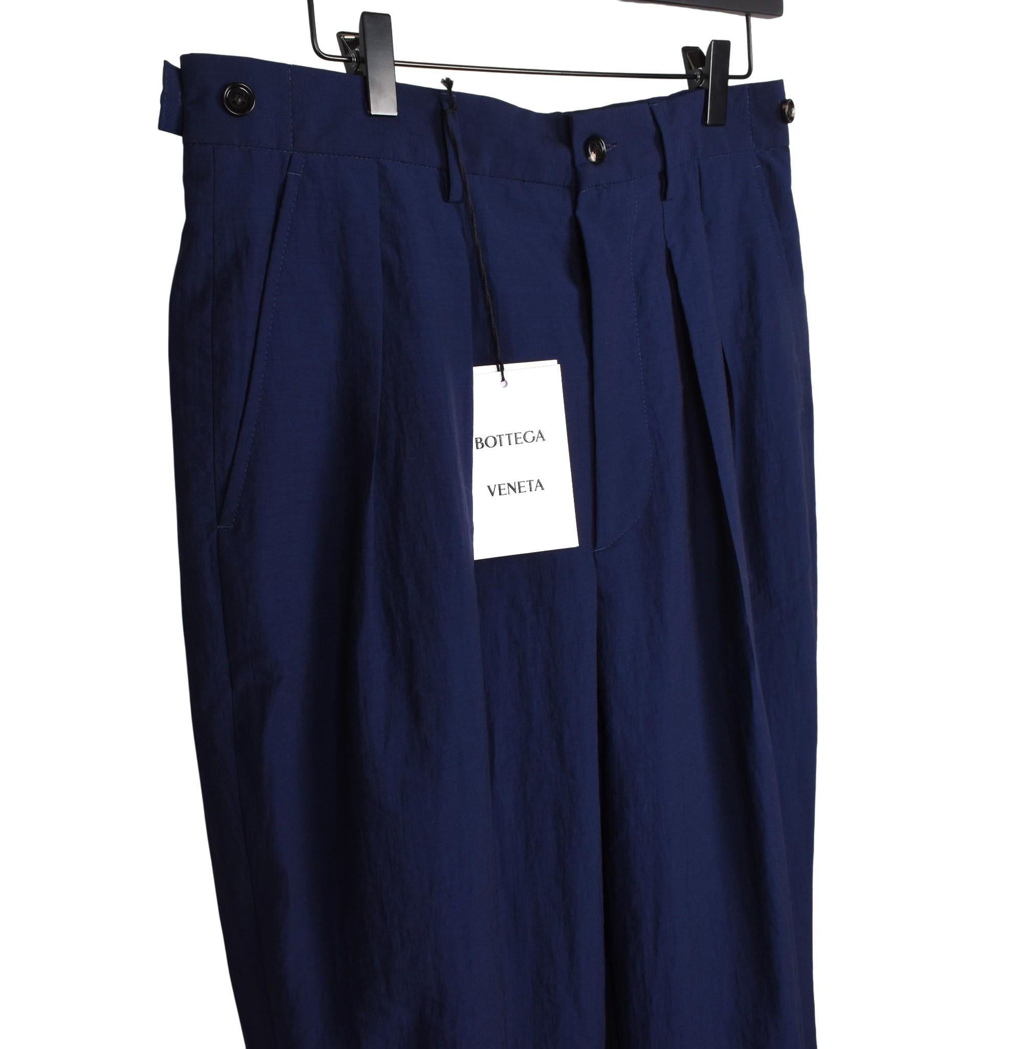 Noir New Bottega Veneta Men Pants Casual Wrinkle Effect Size IT50-M/L en vente