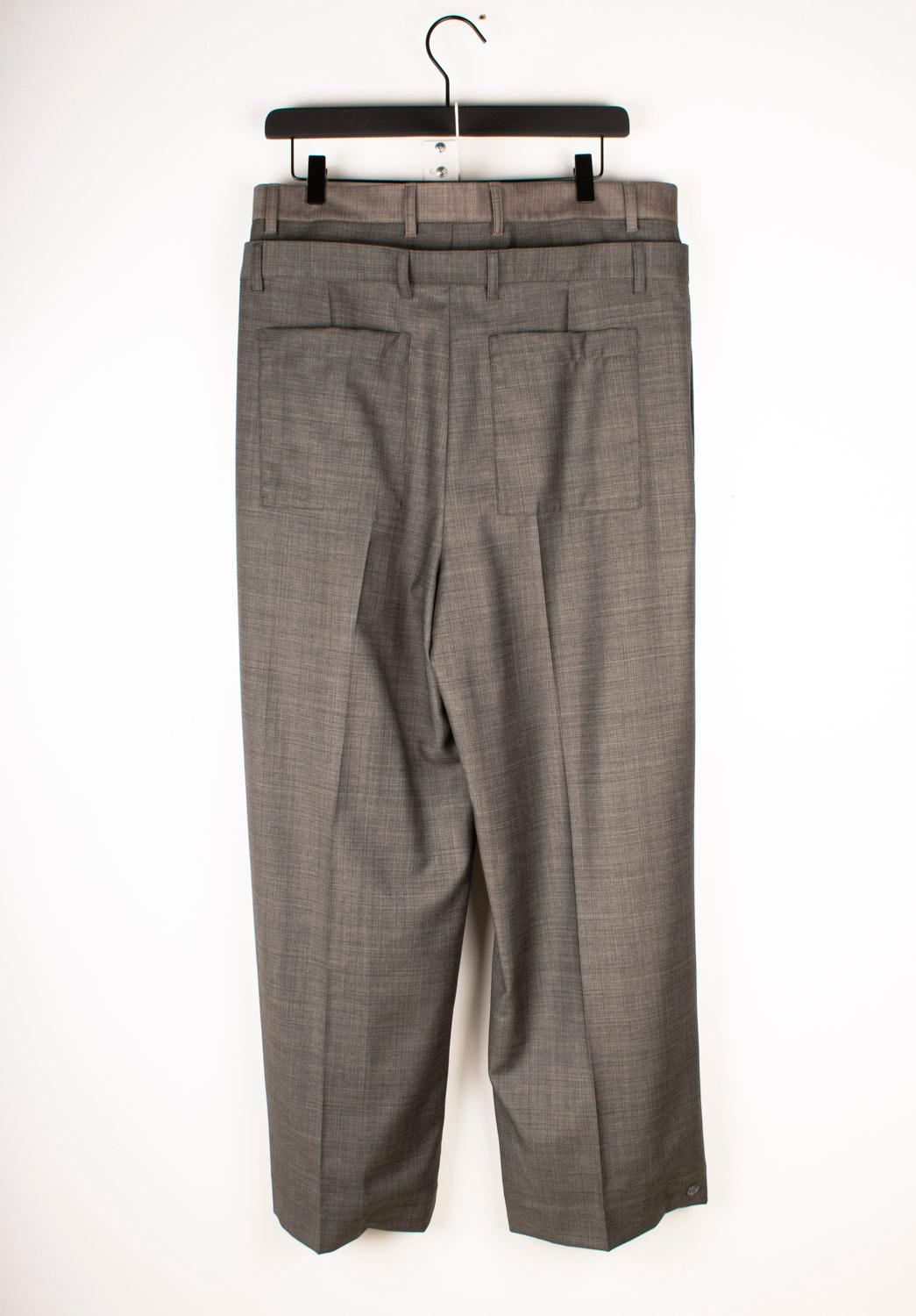 Gray New Bottega Veneta Men Pants Double Waist Relaxed Loose Fit Size IT48-M, S1493 For Sale
