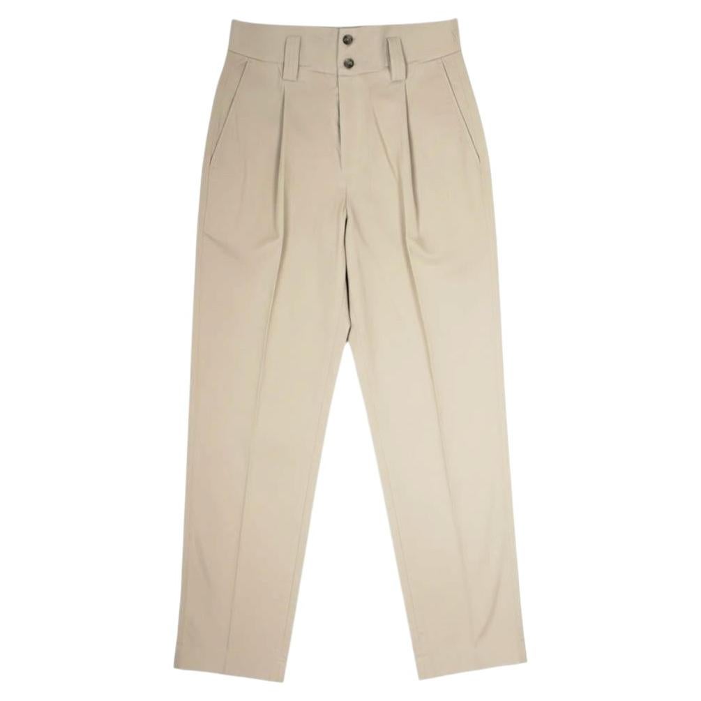 Neue Bottega Veneta Herrenhose in Sandfarbe, Woll-Baumwoll-Mischung, lockere Passform, IT48