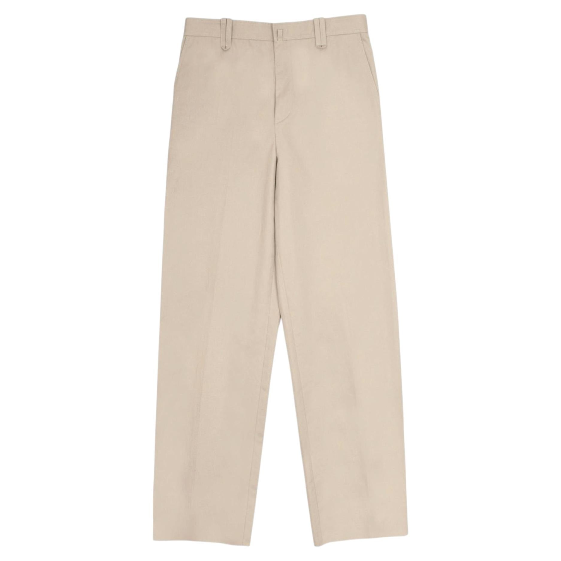 New Bottega Veneta Men's Sand Wool Cotton Blend Casual Trousers Size IT48