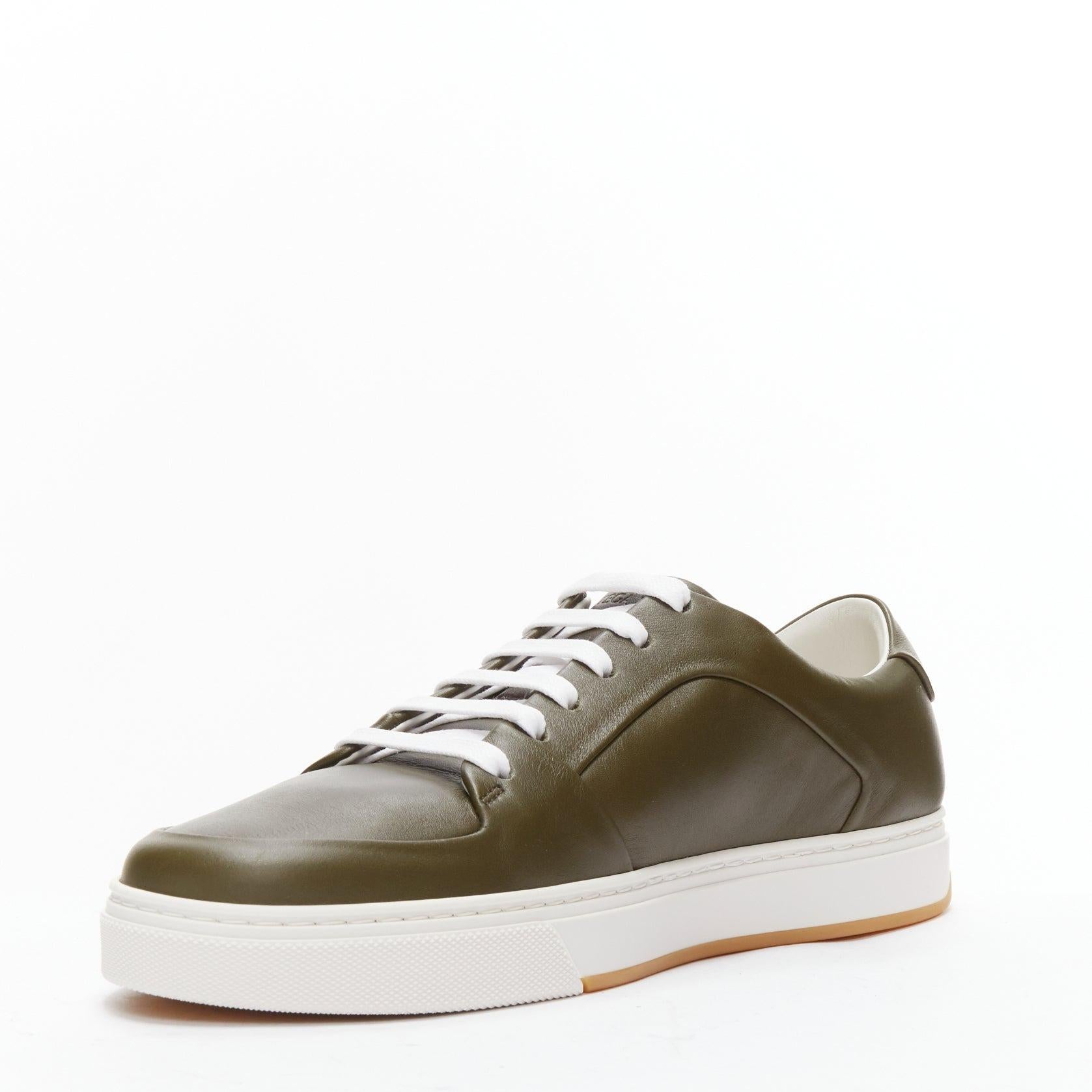 new BOTTEGA VENETA Speedster khaki green calf leather low top sneakers EU39.5 In New Condition For Sale In Hong Kong, NT