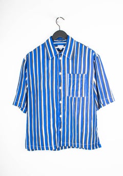 New Bottega Veneta Striped Oversized Boxy Men Shirt Size IT48-Large, S1512