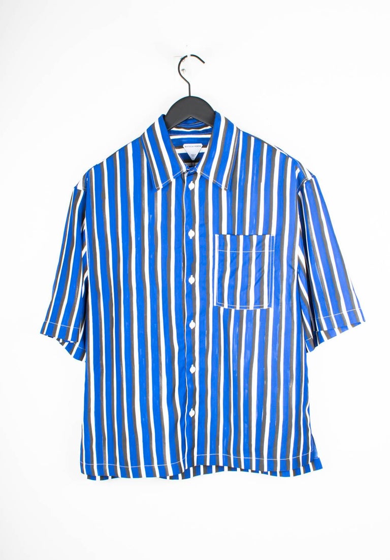 New Bottega Veneta Striped Oversized Boxy Men Shirt Size IT48
