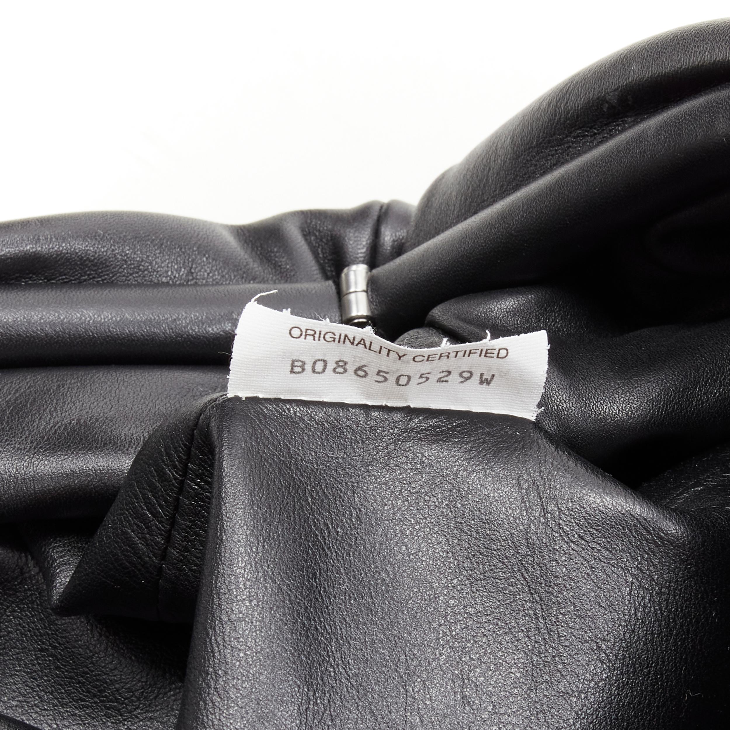 new BOTTEGA VENETA The Pouch Large black leather gathered dumpling clutch bag 5