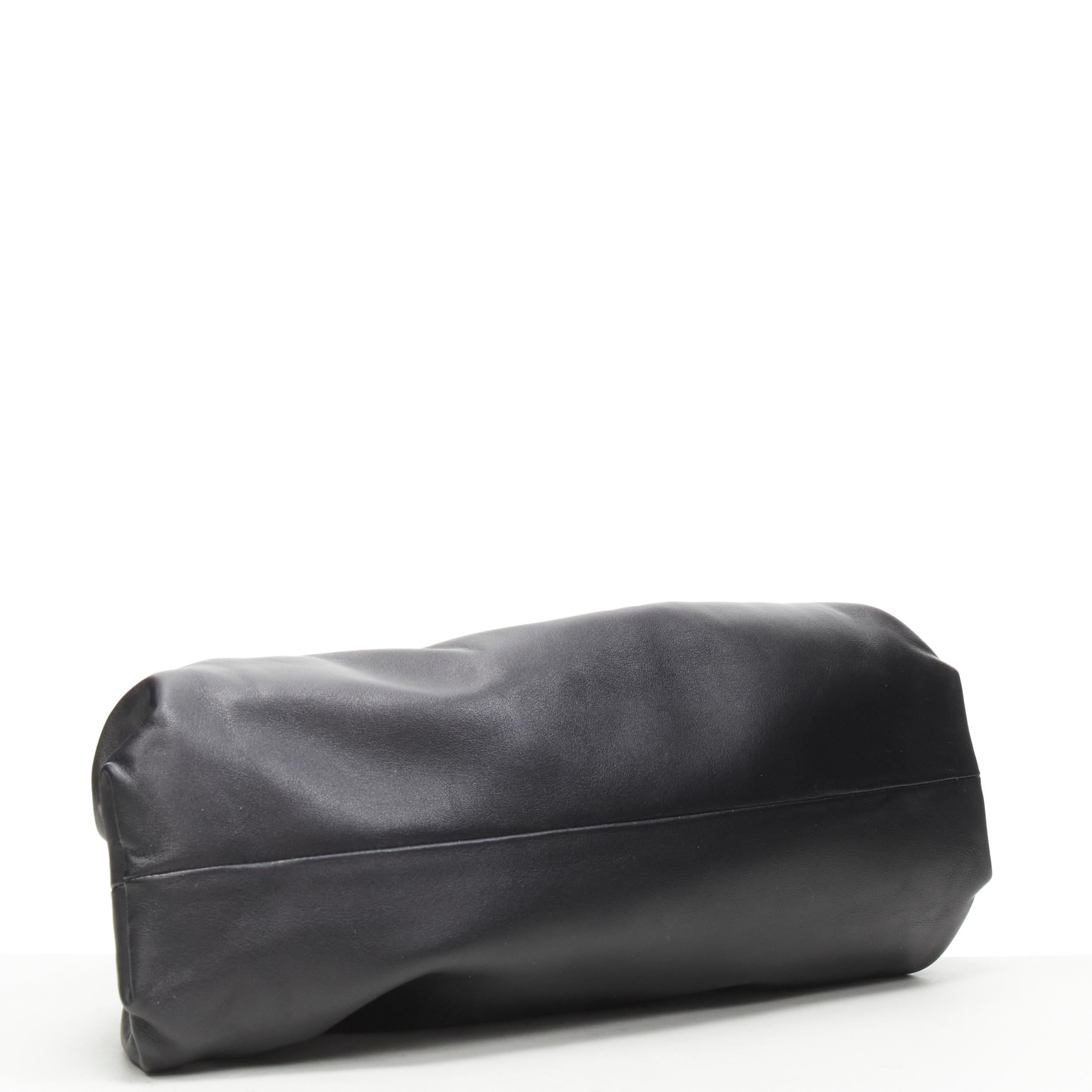 new BOTTEGA VENETA The Pouch Large black leather gathered dumpling clutch bag 1