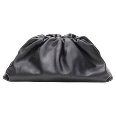 new BOTTEGA VENETA The Pouch Large black leather gathered dumpling clutch bag