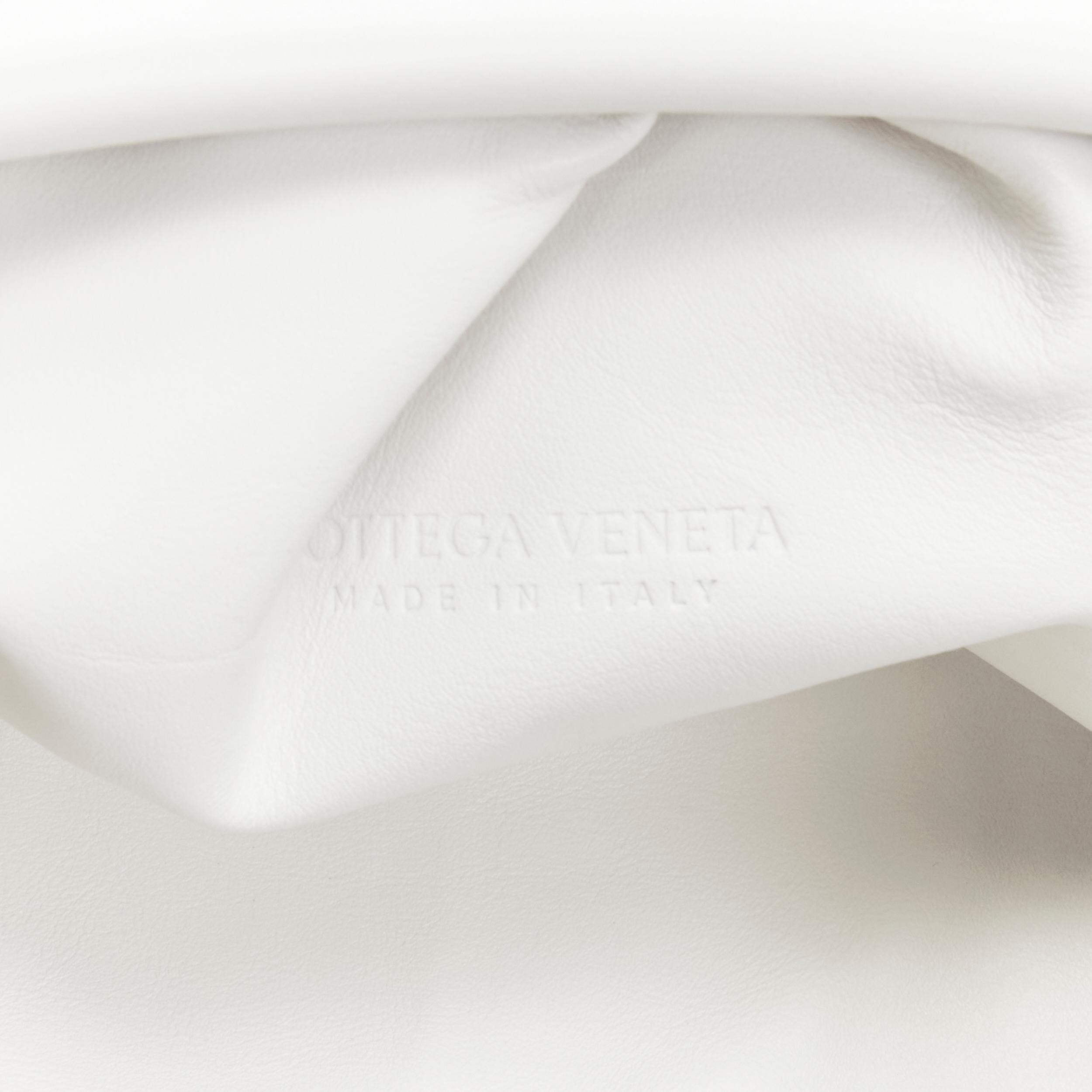 new BOTTEGA VENETA The Pouch Large white leather gathered dumpling clutch bag 1