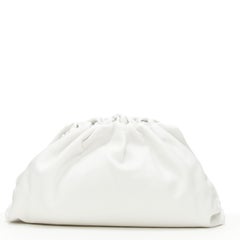 new BOTTEGA VENETA The Pouch Large white leather gathered dumpling clutch bag