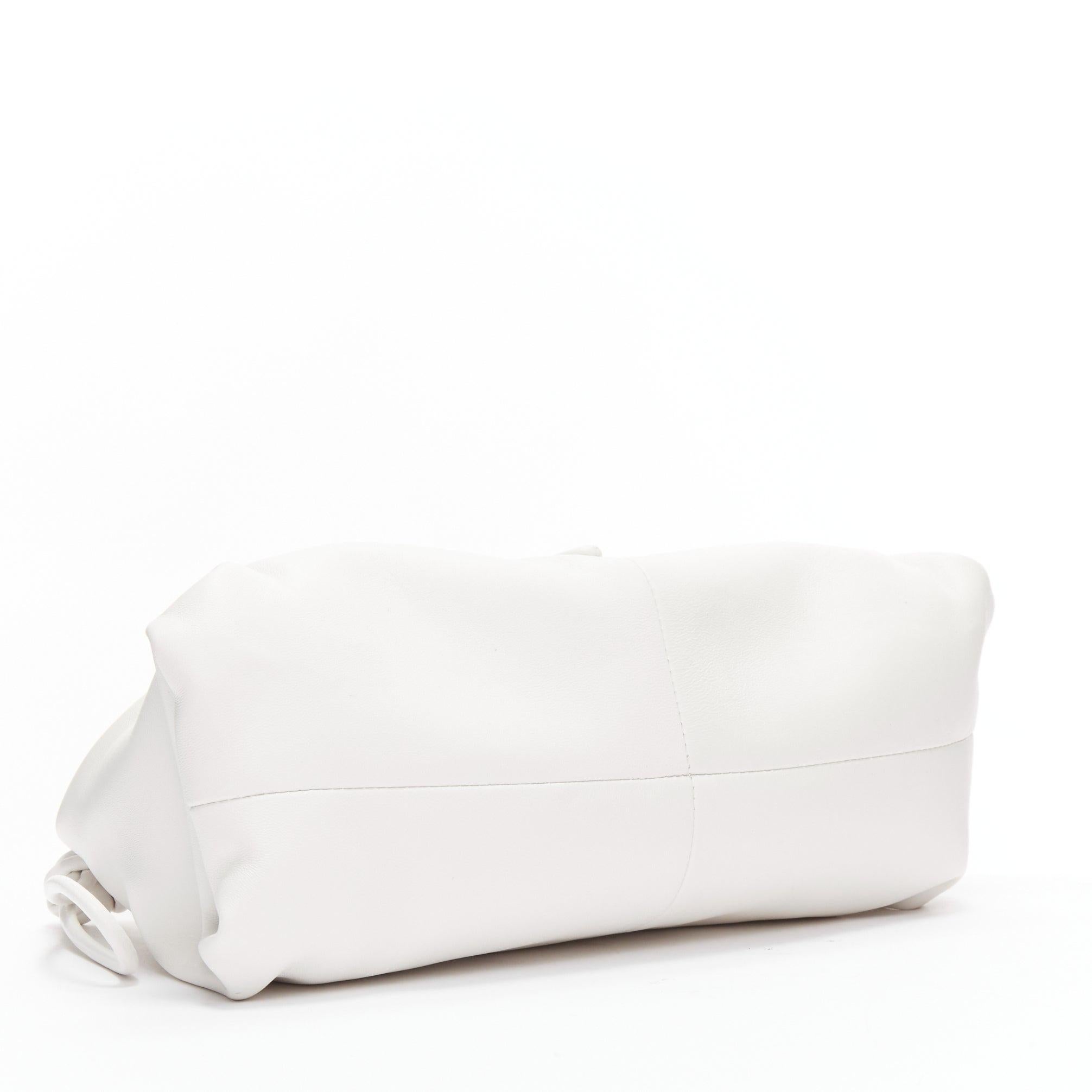 new BOTTEGA VENETA Trine white triangle foldover dumpling clutch bag For Sale 1