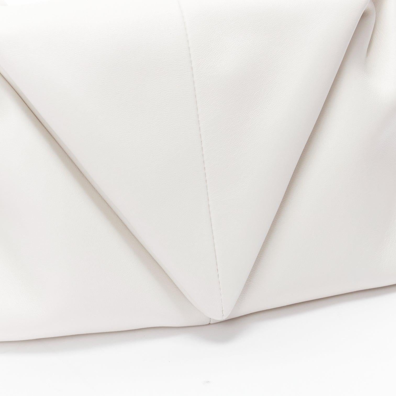 new BOTTEGA VENETA Trine white triangle foldover dumpling clutch bag For Sale 3