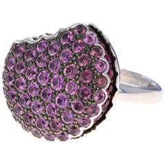 Boucheron White Gold Tentation Macaron Sapphire Ruby Ring