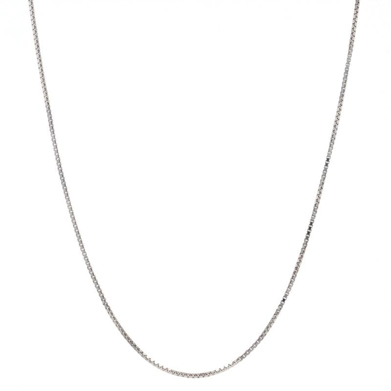 Collana a catena a scatola, chiusura ad anello a molla in oro bianco 14k In condizioni Nuovo in vendita a Greensboro, NC