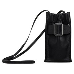 New Boyy Black Phone Scrunchy Soft Leather Crossbody Bag