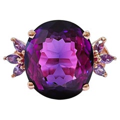 Neuer brasilianischer 15,6 Karat blau-lila Ametrin-Ring aus vergoldetem Sterling