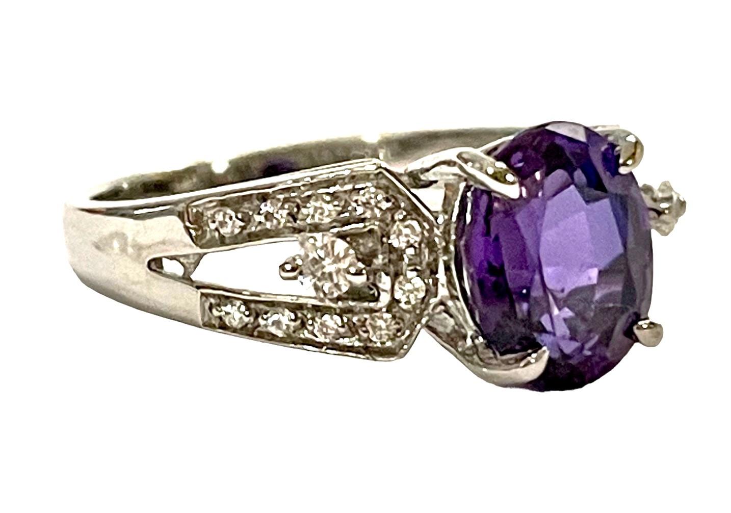 Women's New Brazilian 1.80 Ct Blue Purple Amethyst & Sapphire Sterling Ring For Sale