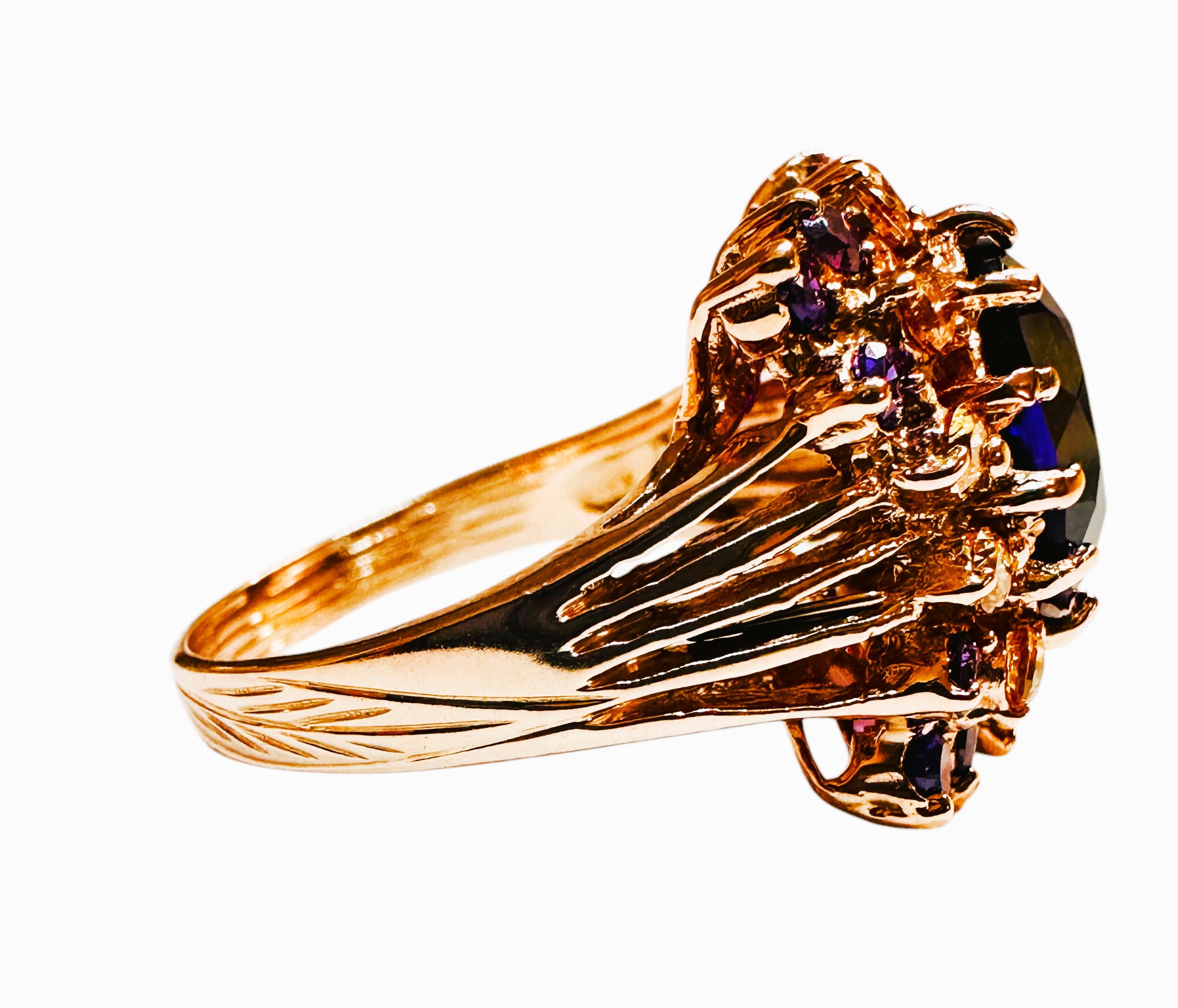 Nueva amatista púrpura brasileña de 3,7 quilates y zafiro talla diamante  Anillo RGold Sterling en Nuevo Estado en Eagan, MN