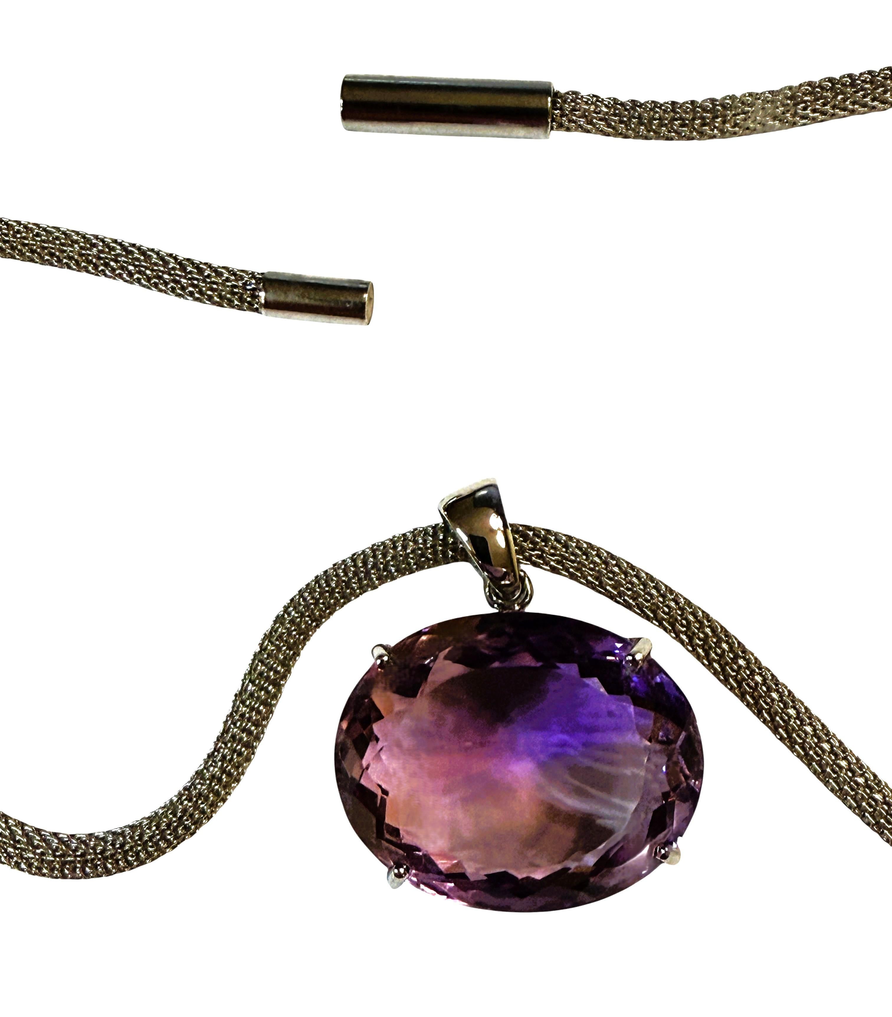 Neue brasilianische 51 Karat lila Ametrin Sterling-Anhänger auf 19
