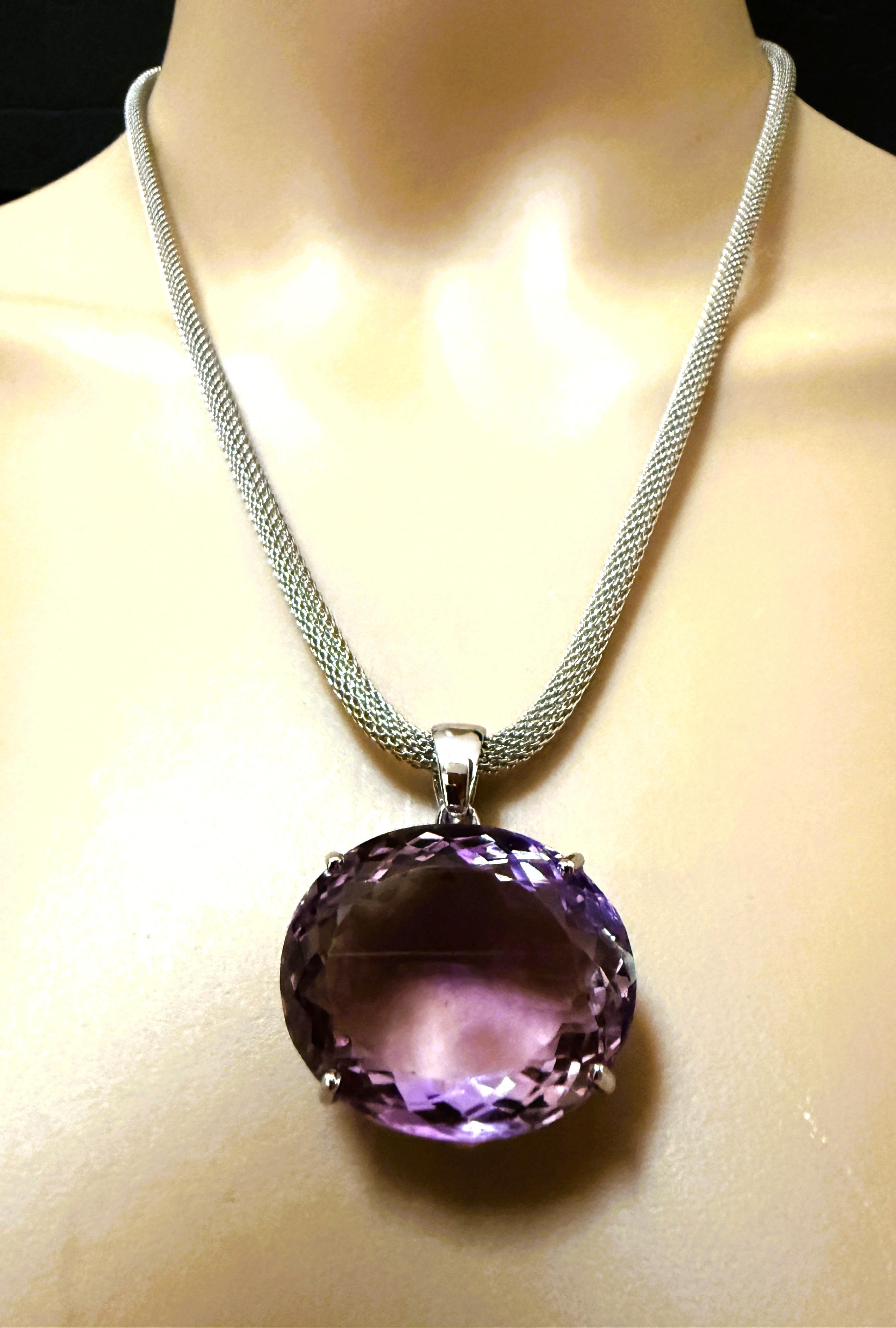 Neue brasilianische 51 Karat lila Ametrin Sterling-Anhänger auf 19
