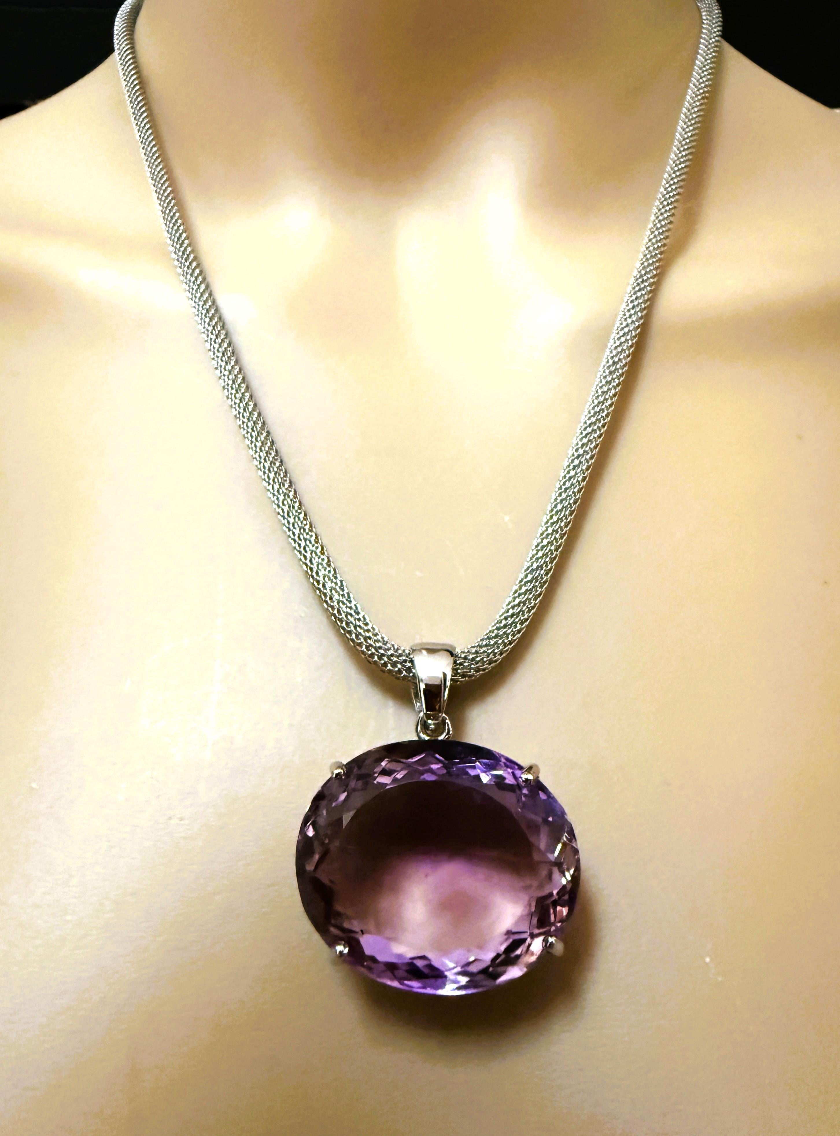 Neue brasilianische 51 Karat lila Ametrin Sterling-Anhänger auf 19