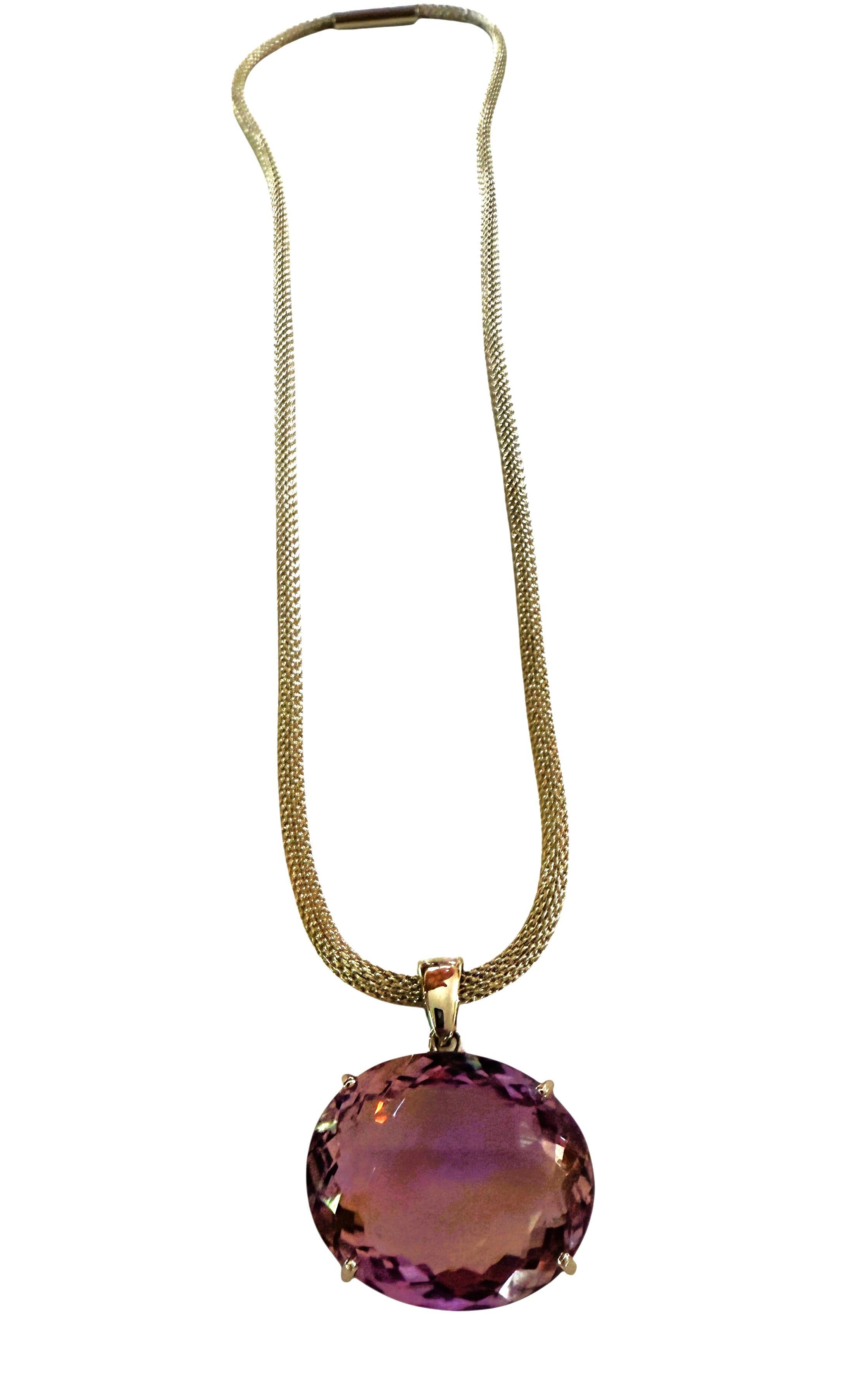 Neue brasilianische 51 Karat lila Ametrin Sterling-Anhänger auf 19