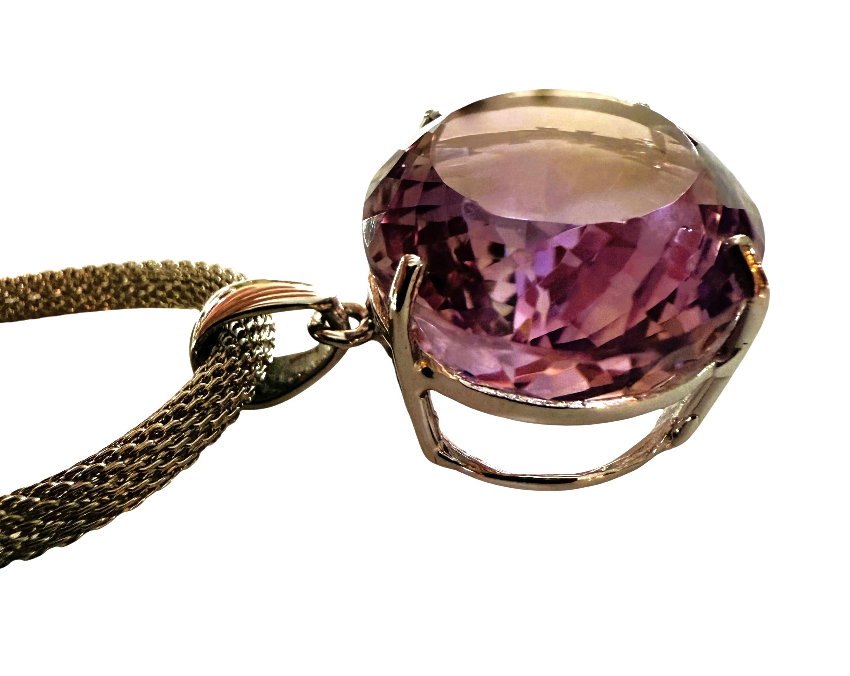 Neue brasilianische 51 Karat lila Ametrin Sterling-Anhänger auf 19