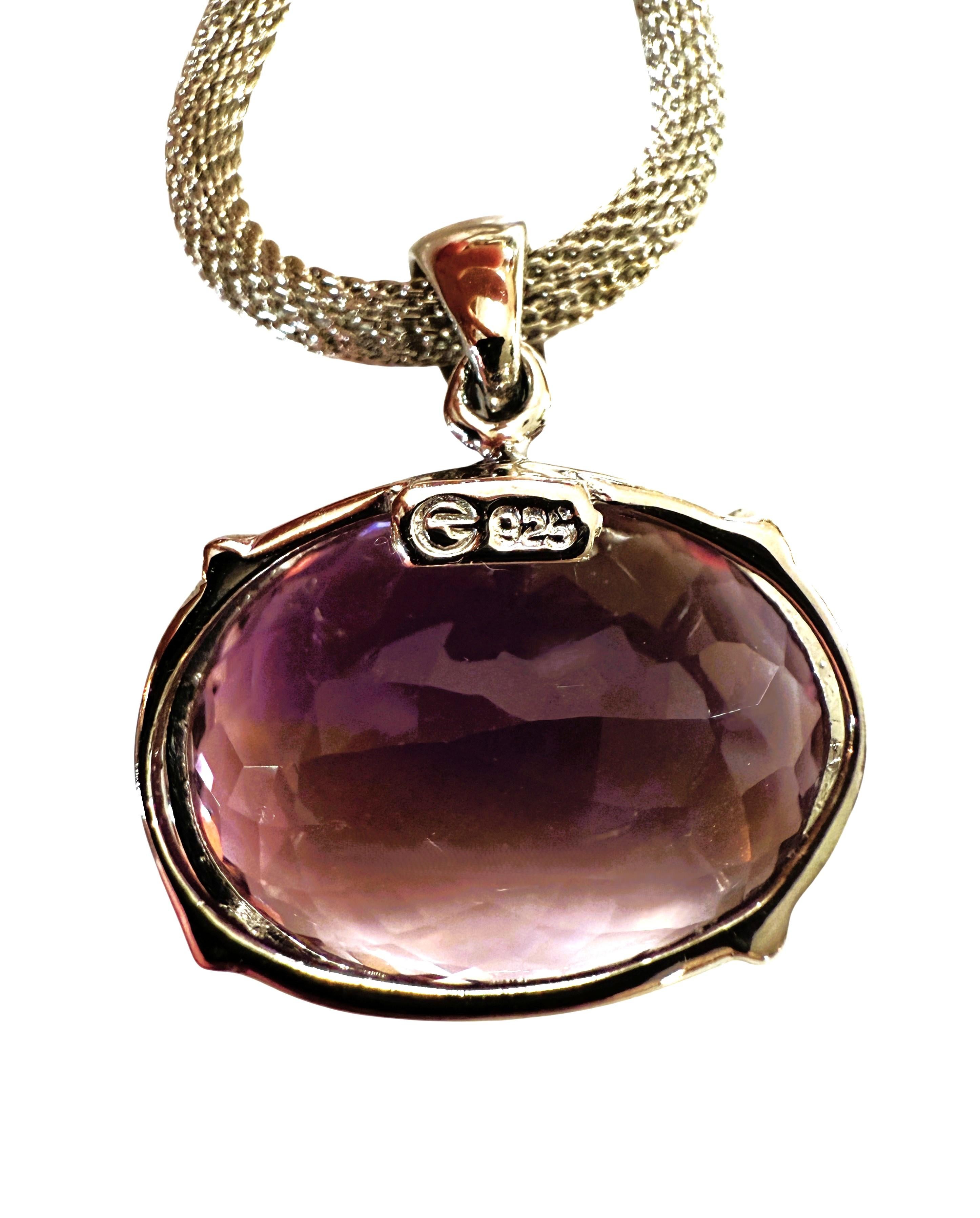 Neue brasilianische 51 Karat lila Ametrin Sterling-Anhänger auf 19