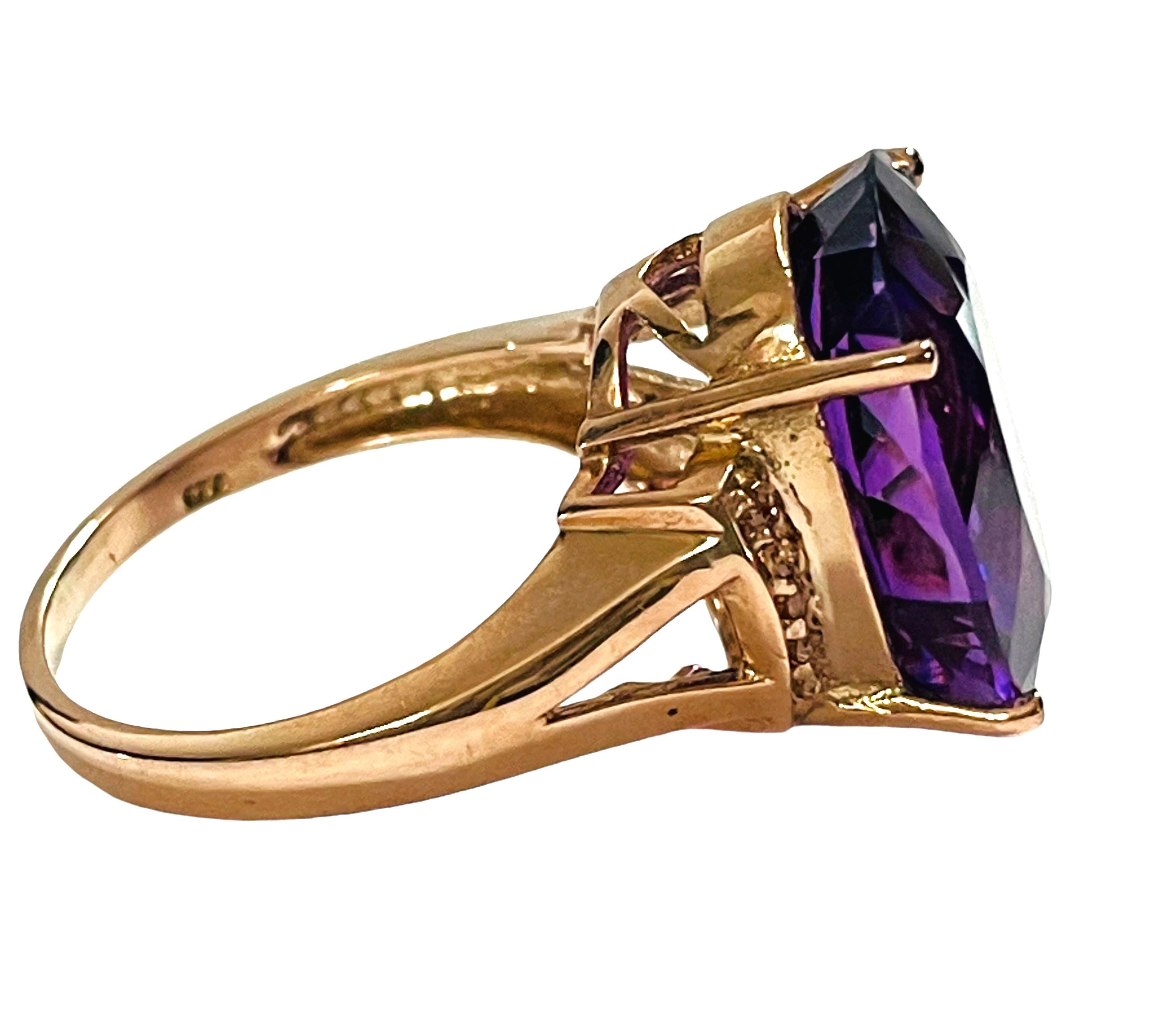 Brasilianischer Amethyst-Ring im Ovalschliff, 10 Karat, Sterling im Zustand „Neu“ in Eagan, MN