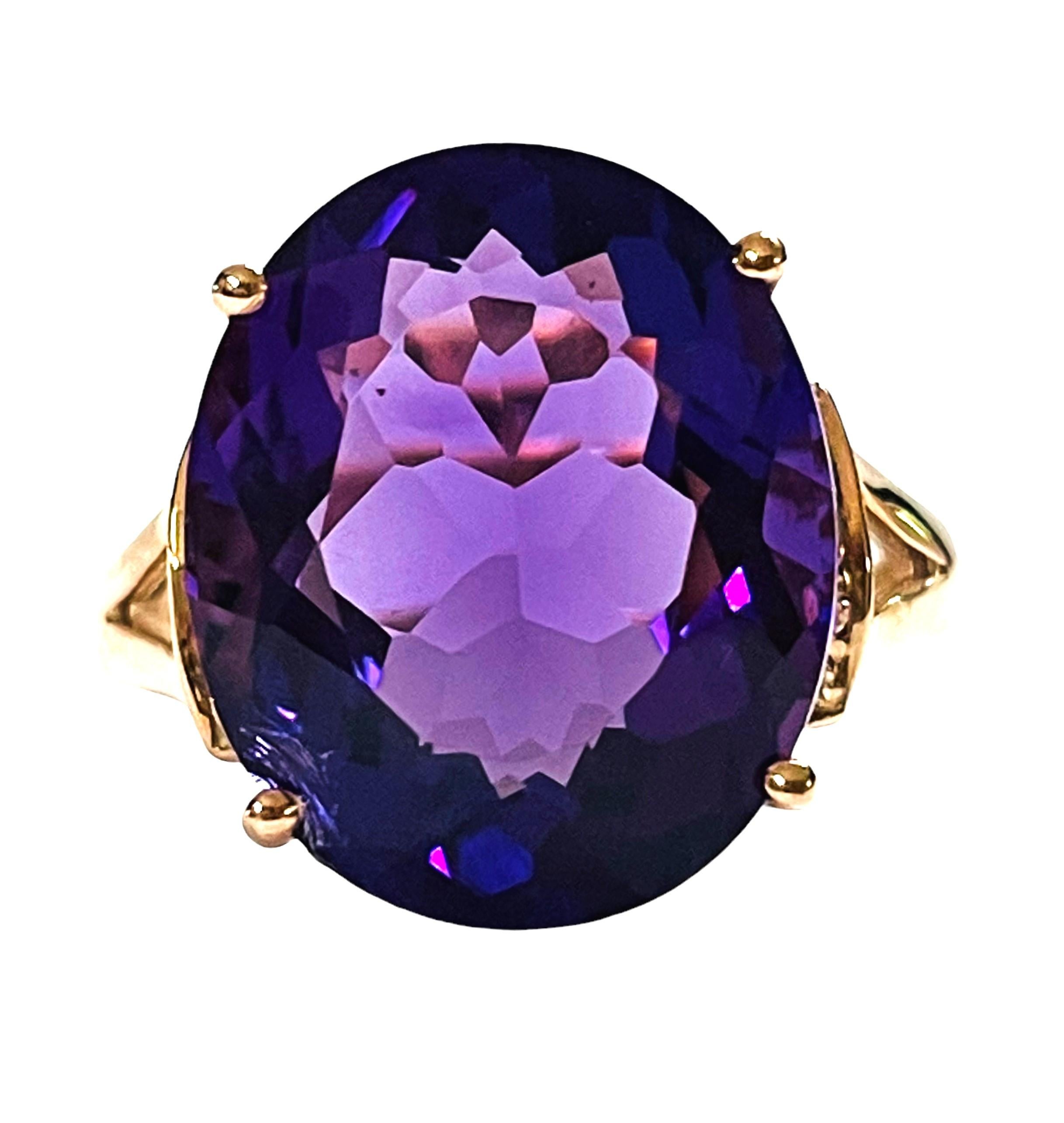 Brasilianischer Amethyst-Ring im Ovalschliff, 10 Karat, Sterling 1