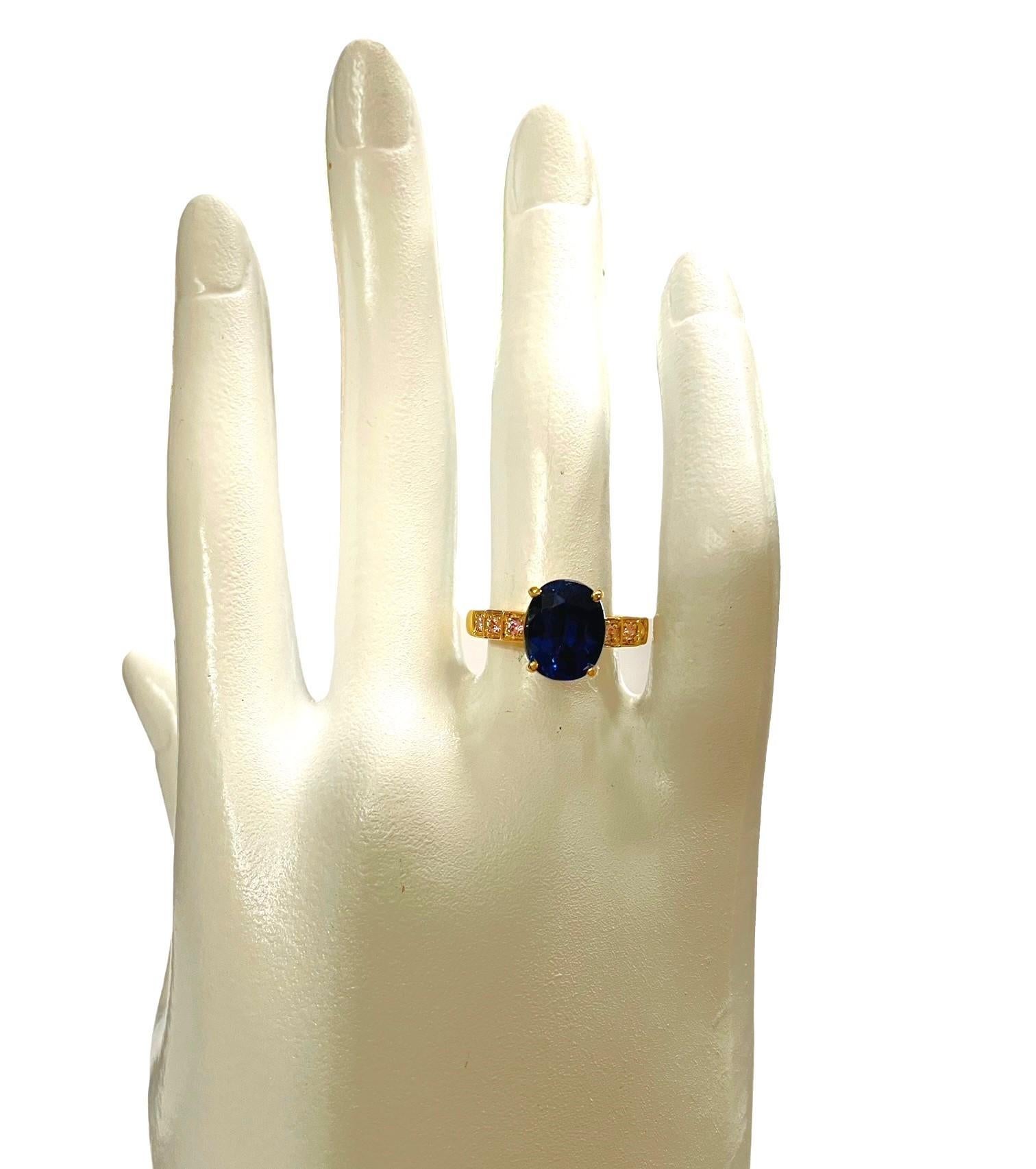 Brasilianischer Amethyst-Ring im Ovalschliff, 10 Karat, Sterling 2
